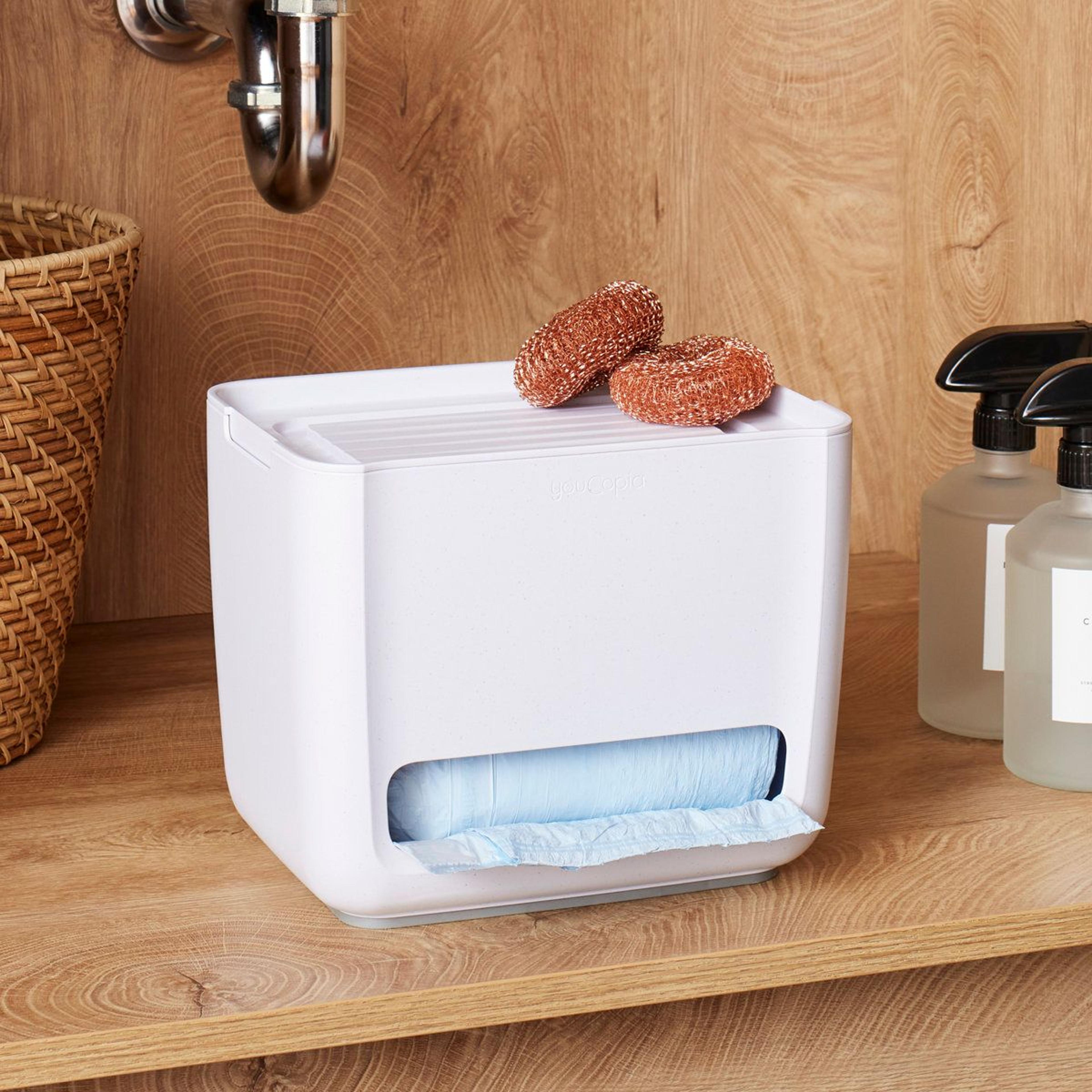 trash bag dispenser & under sink cabinet organizer