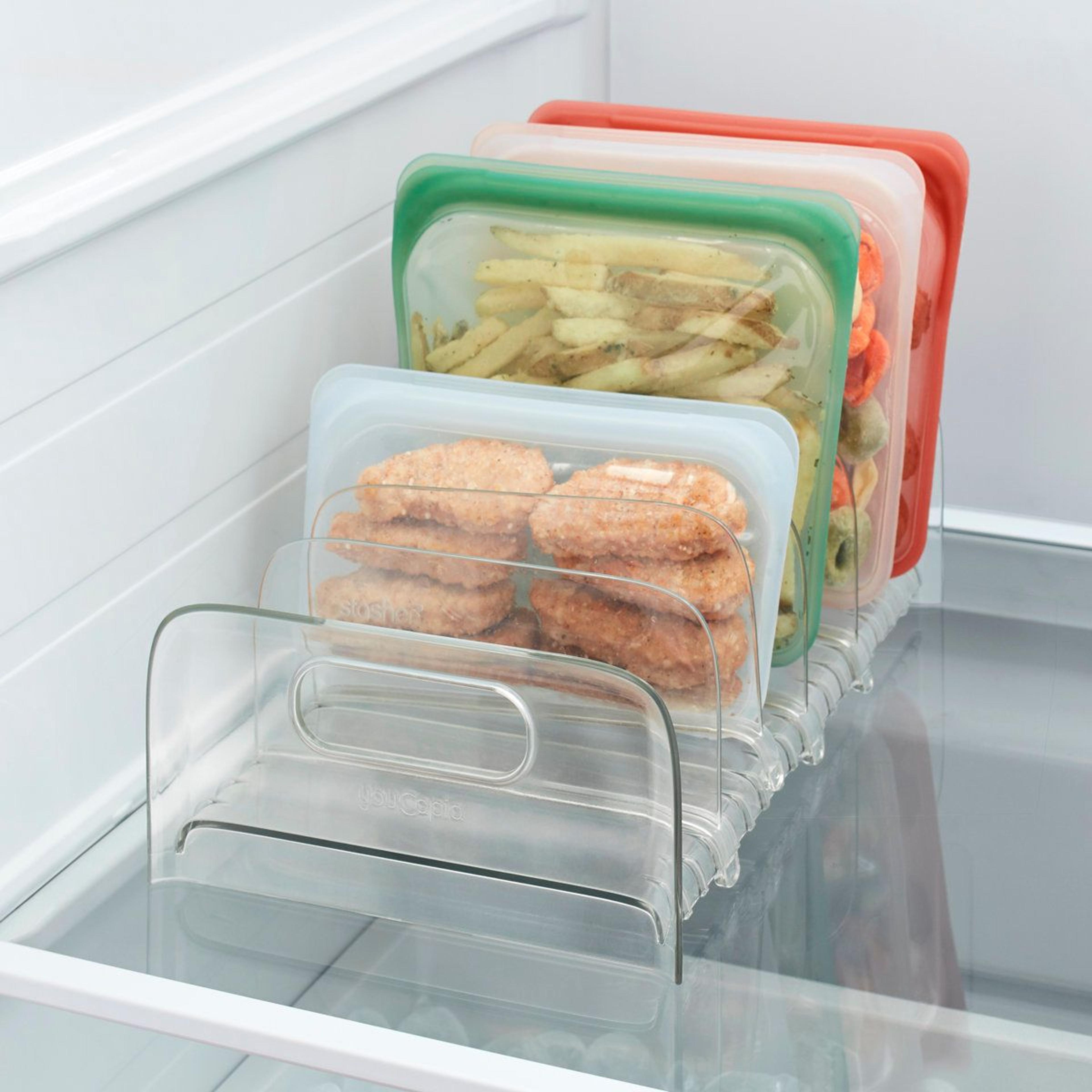 freezeup adjustable freezer organizer rack with dividers