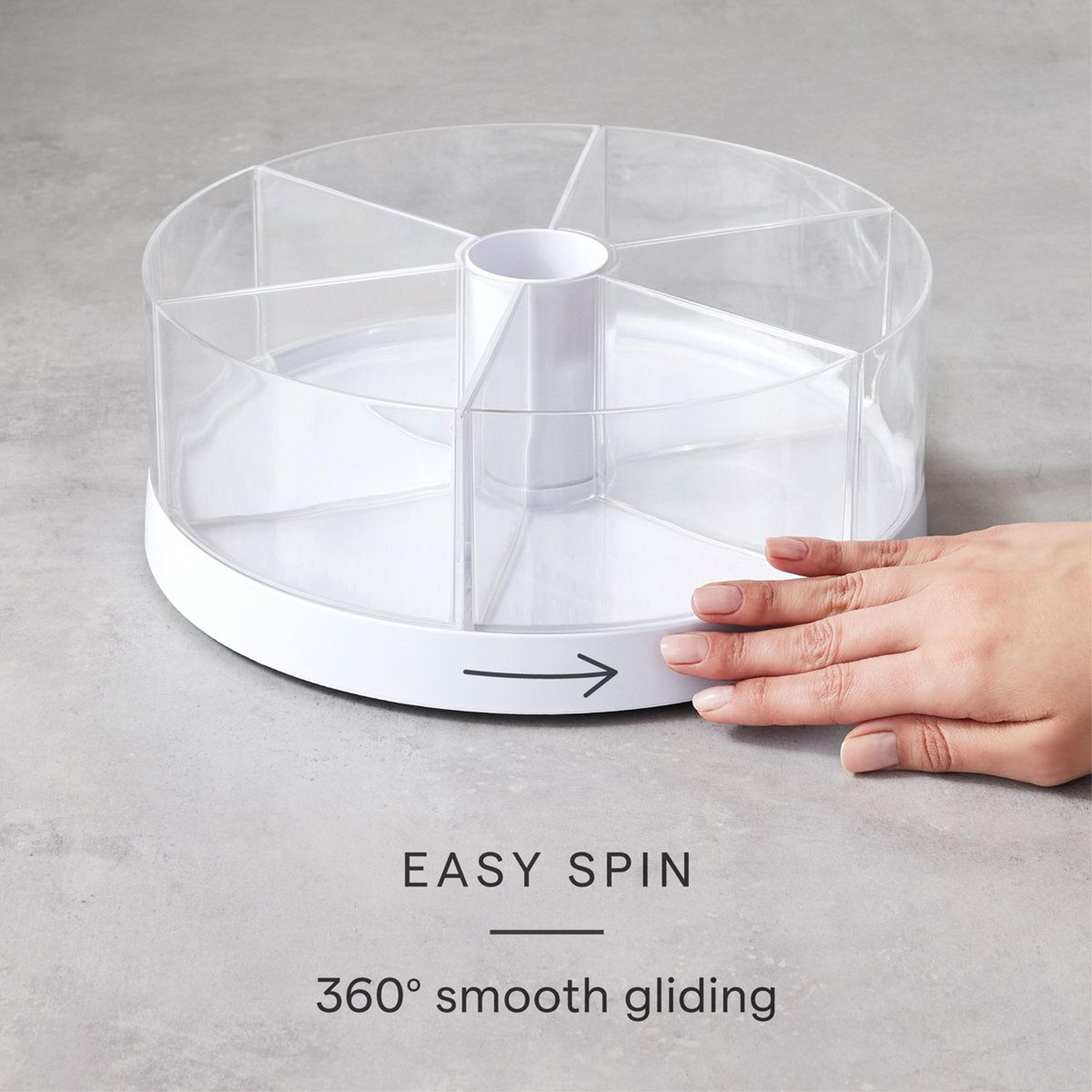 smoothspin 360 rotating cabinet organizer with 6 removable bins for kitchen pantry and bathroom storage