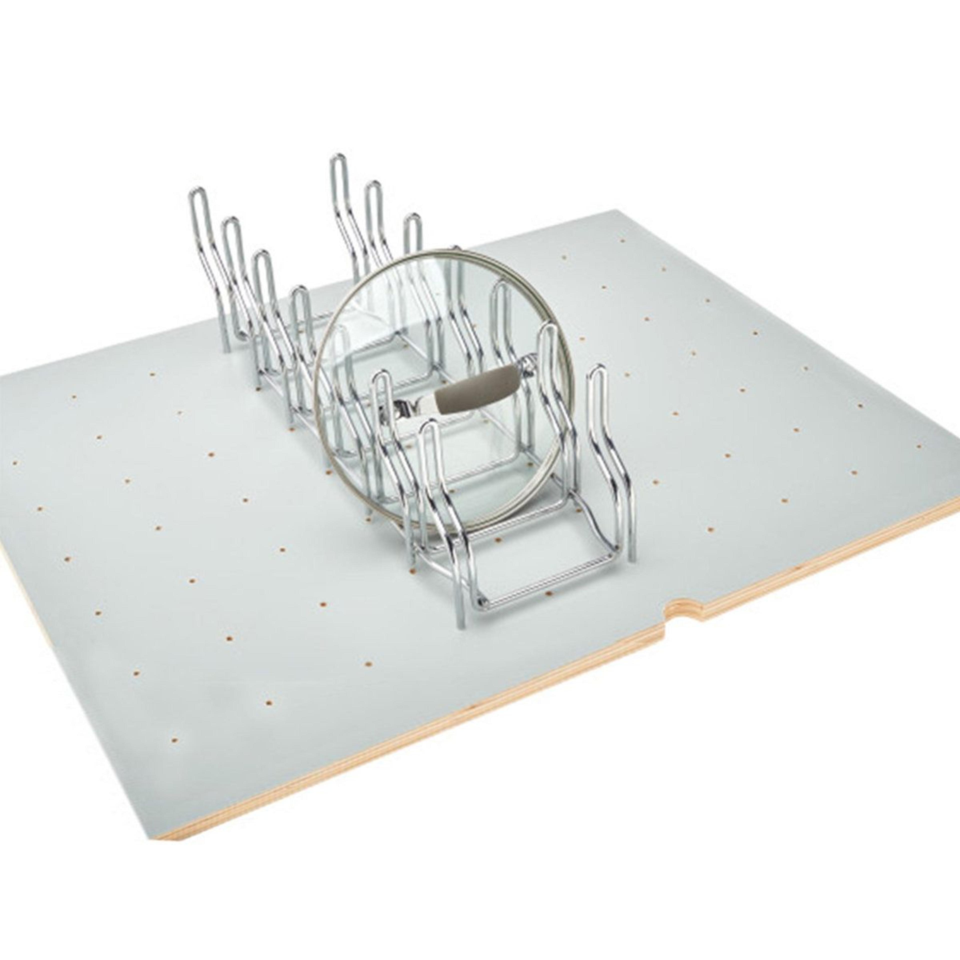 shelf adjustable kitchen drawer organizer for pegboards durable pot and pan drawer organizer insert