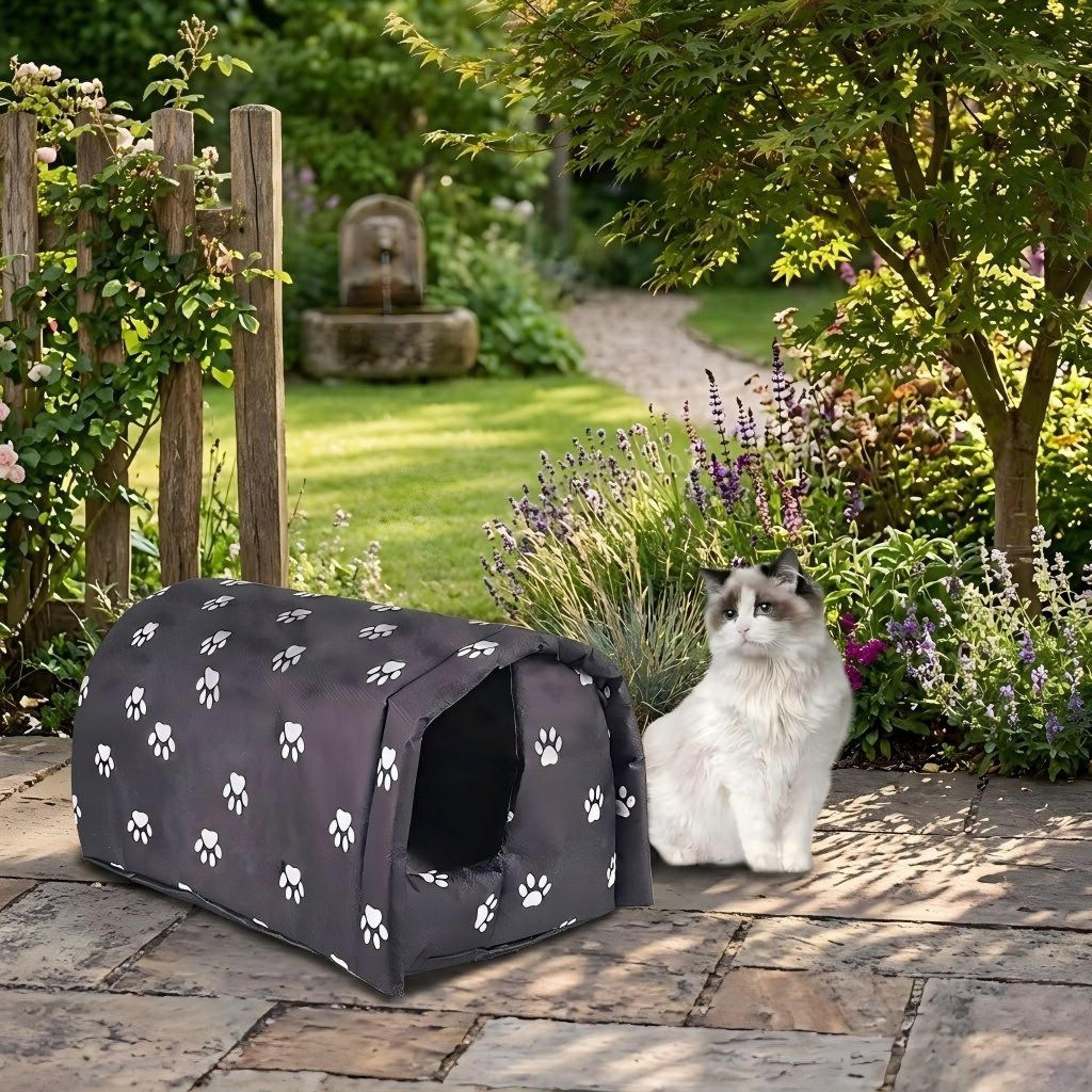 waterproof foldable outdoor cat shelter & winter pet cave for feral cats