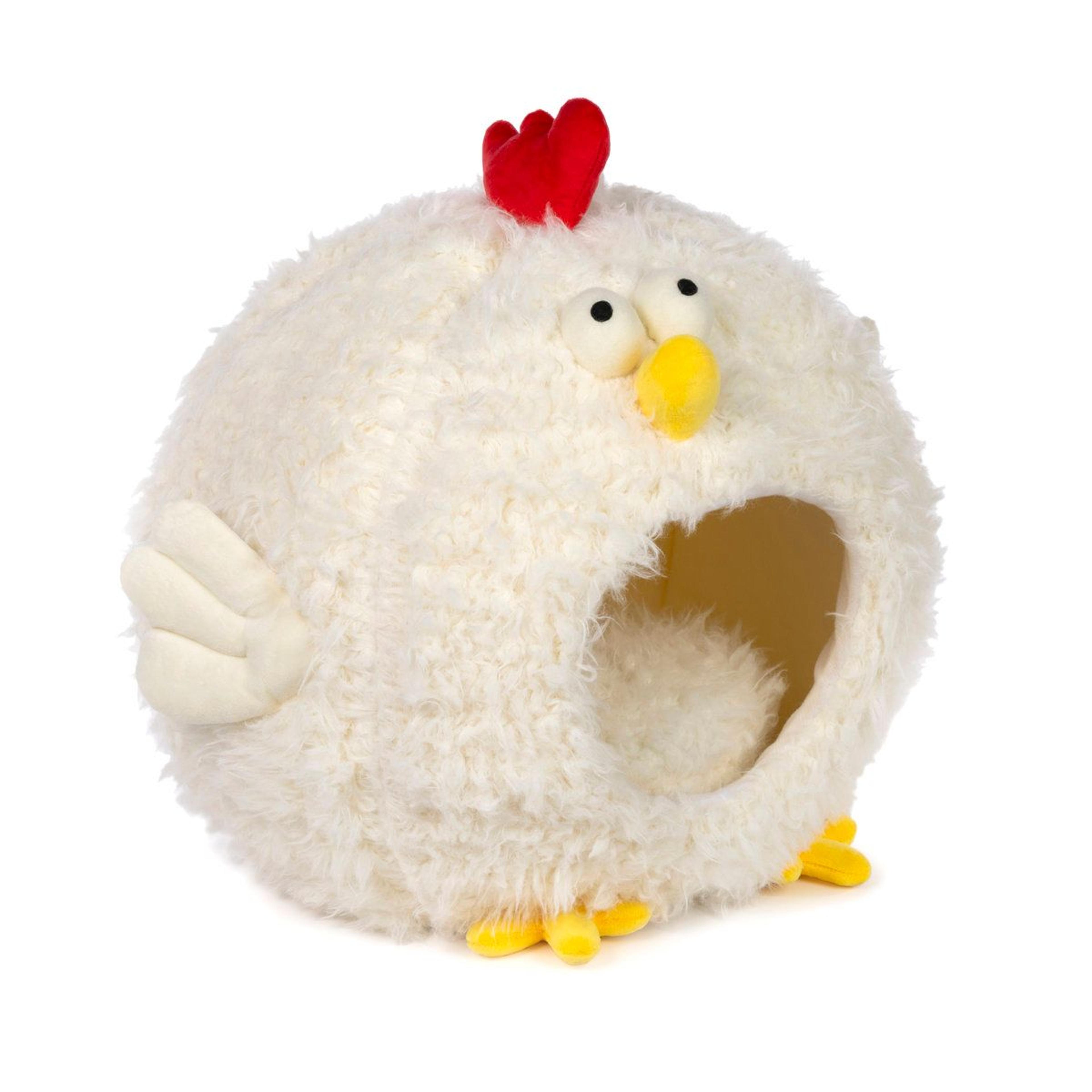 comfy chicken plush cat bed hideaway