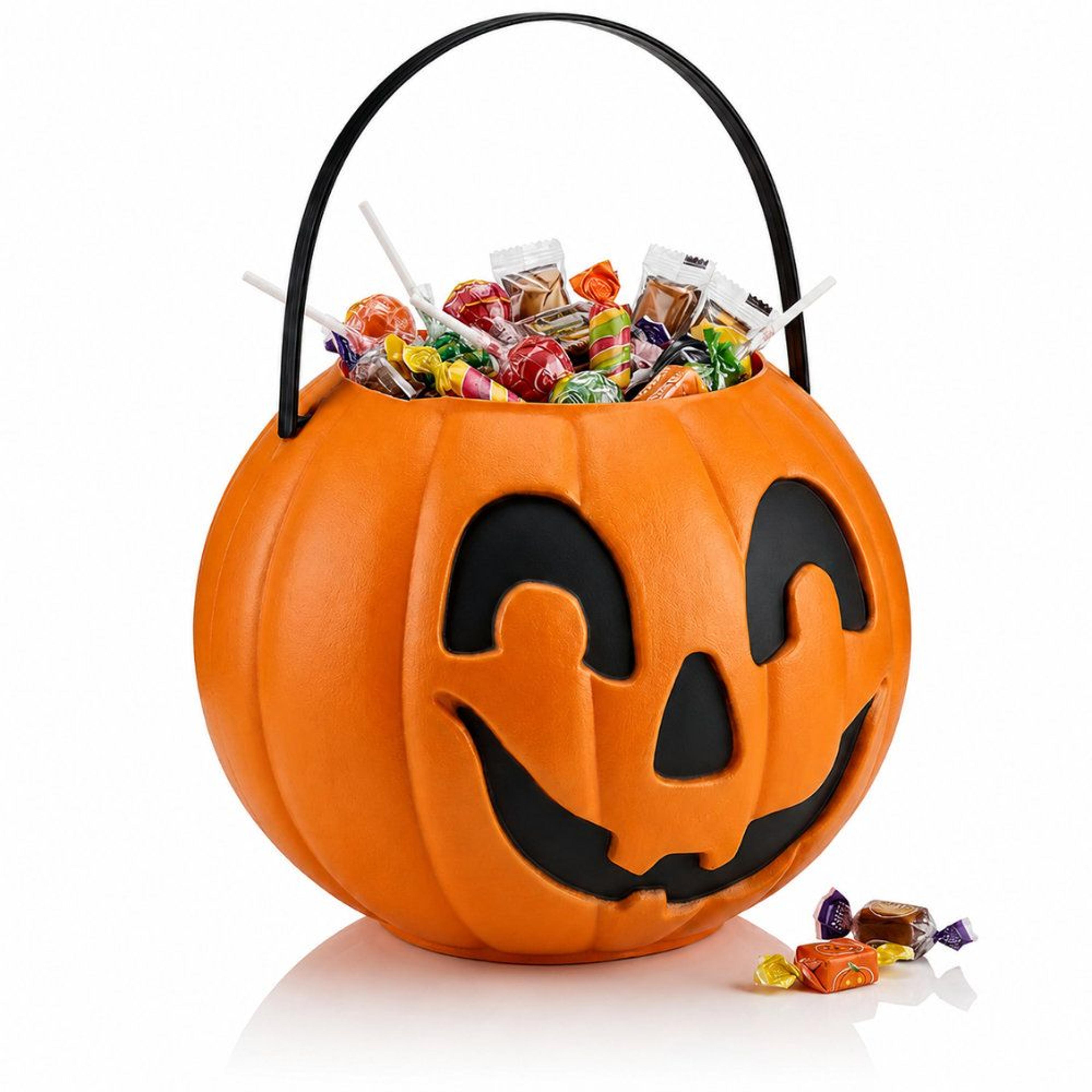 The Holiday Aisle Durable Halloween Pumpkin Bucket Kids Trick or Treat Bucket and Party Candy Basket
