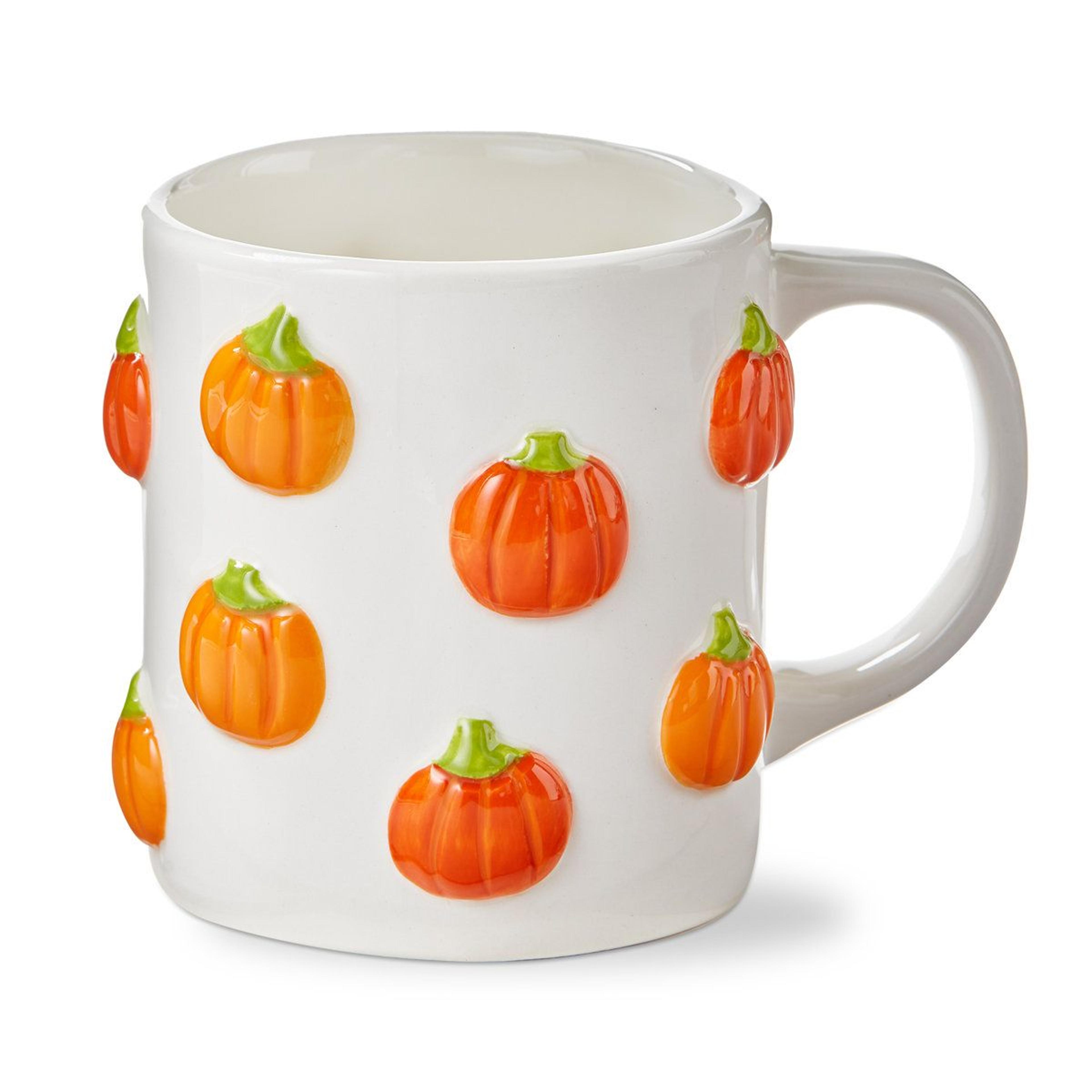 ceramic pumpkin coffee mug 17oz fall kitchen decor and thanksgiving tea cup