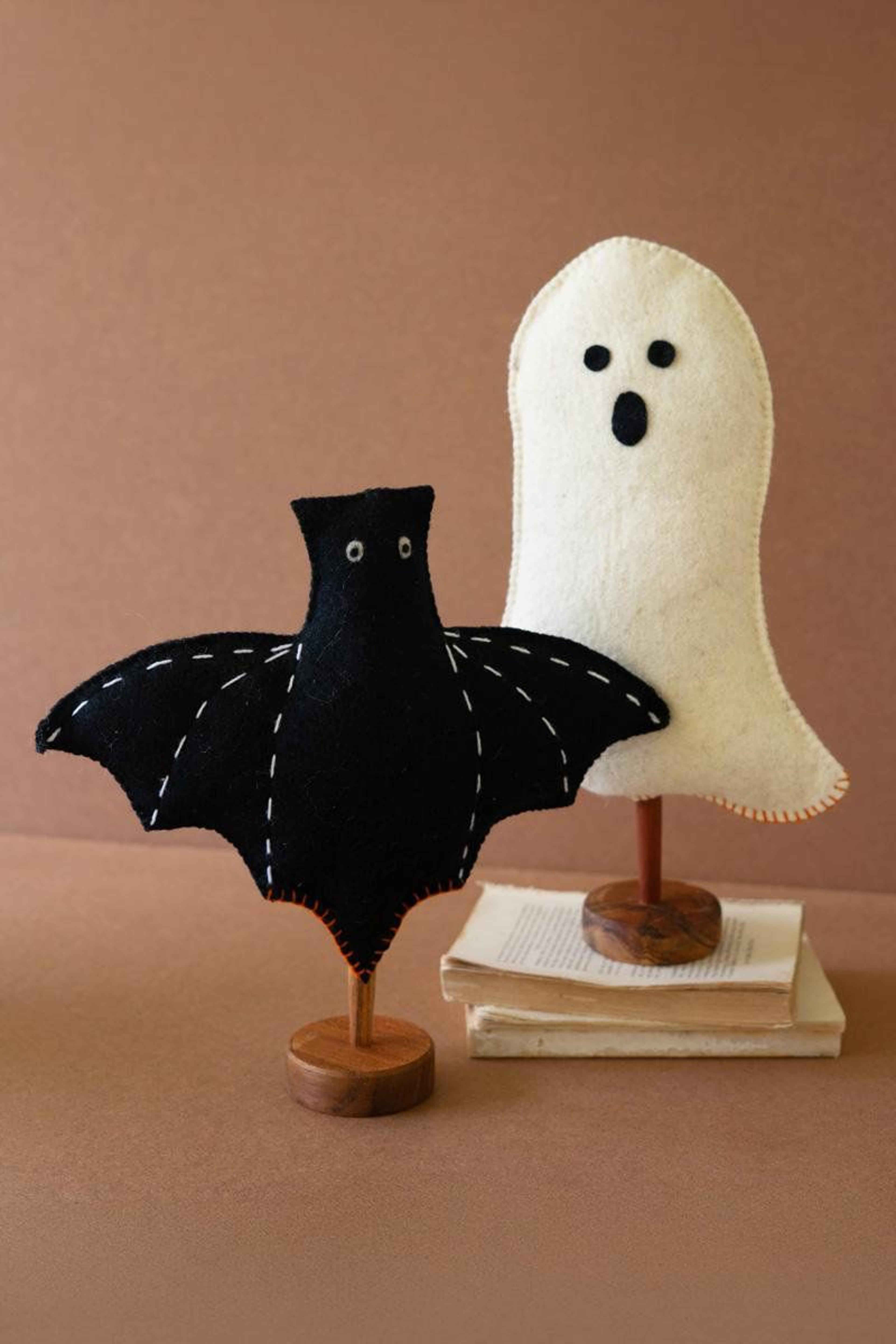 Felt Halloween Bat on Base Spooky Standing Tabletop Decor