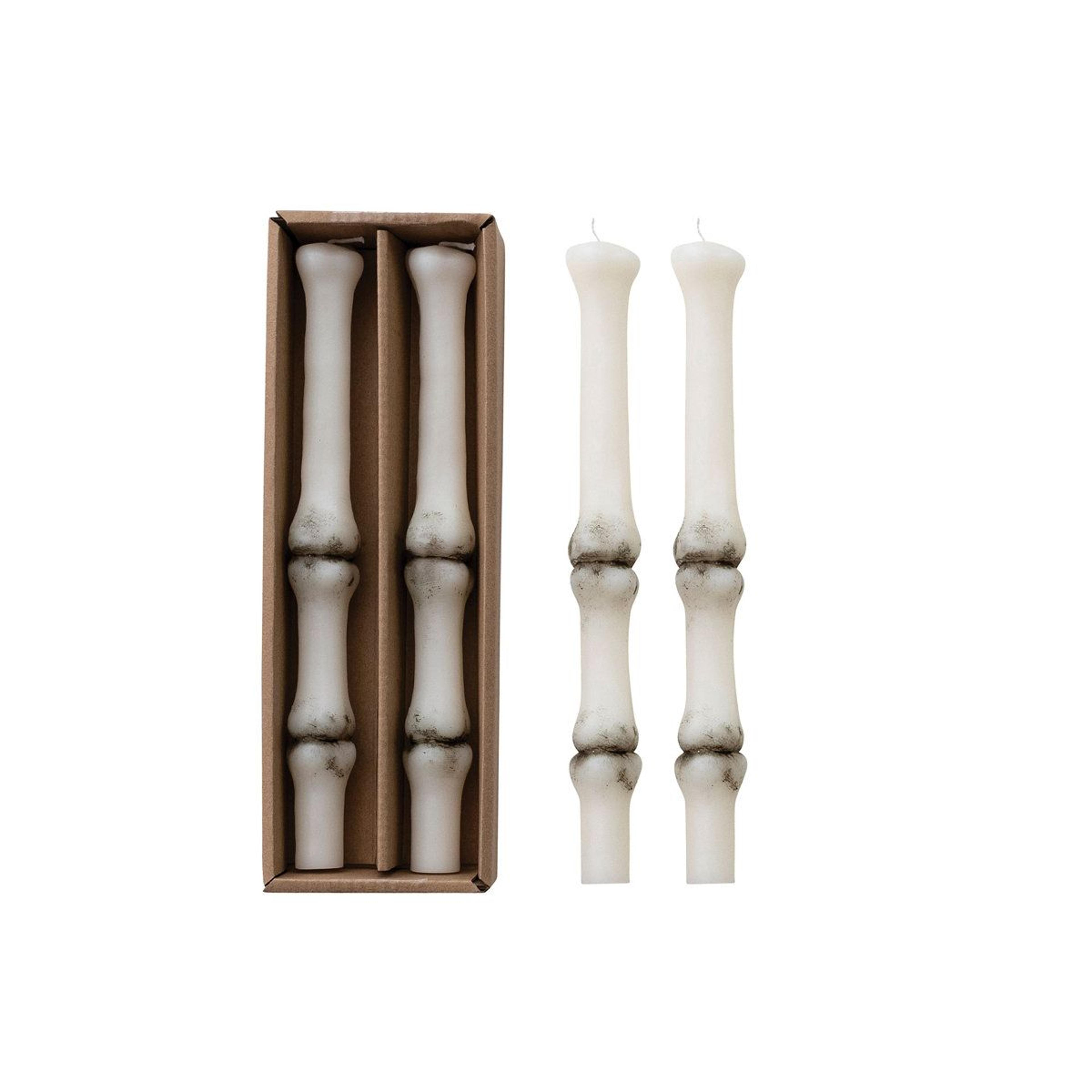 bone-inspired taper candles unique halloween home decor & gothic candle centerpiece