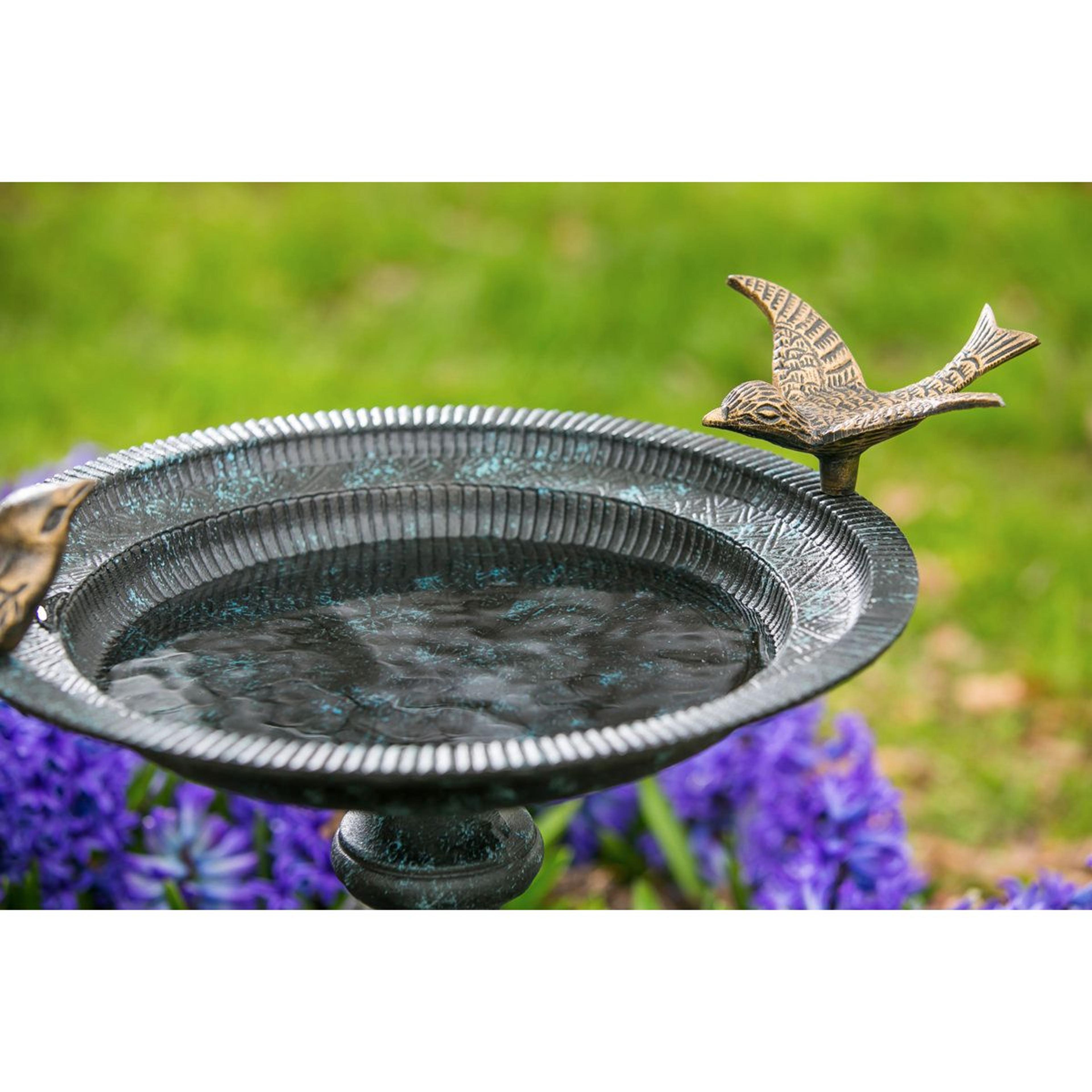 vintage cast iron pedestal bird bath for garden decor