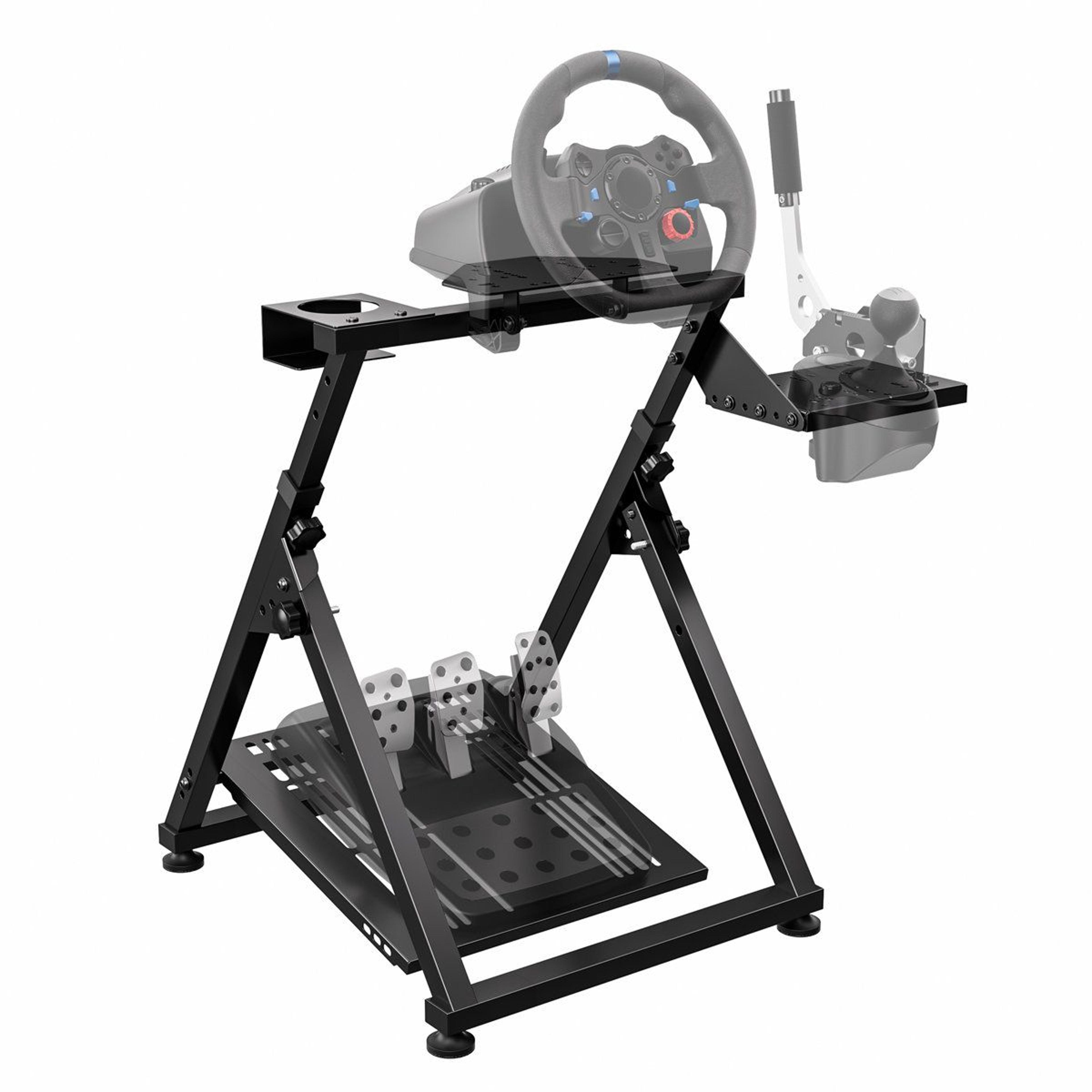 foldable racing wheel stand with multi device compatibility and ergonomic adjustable steering sim rig
