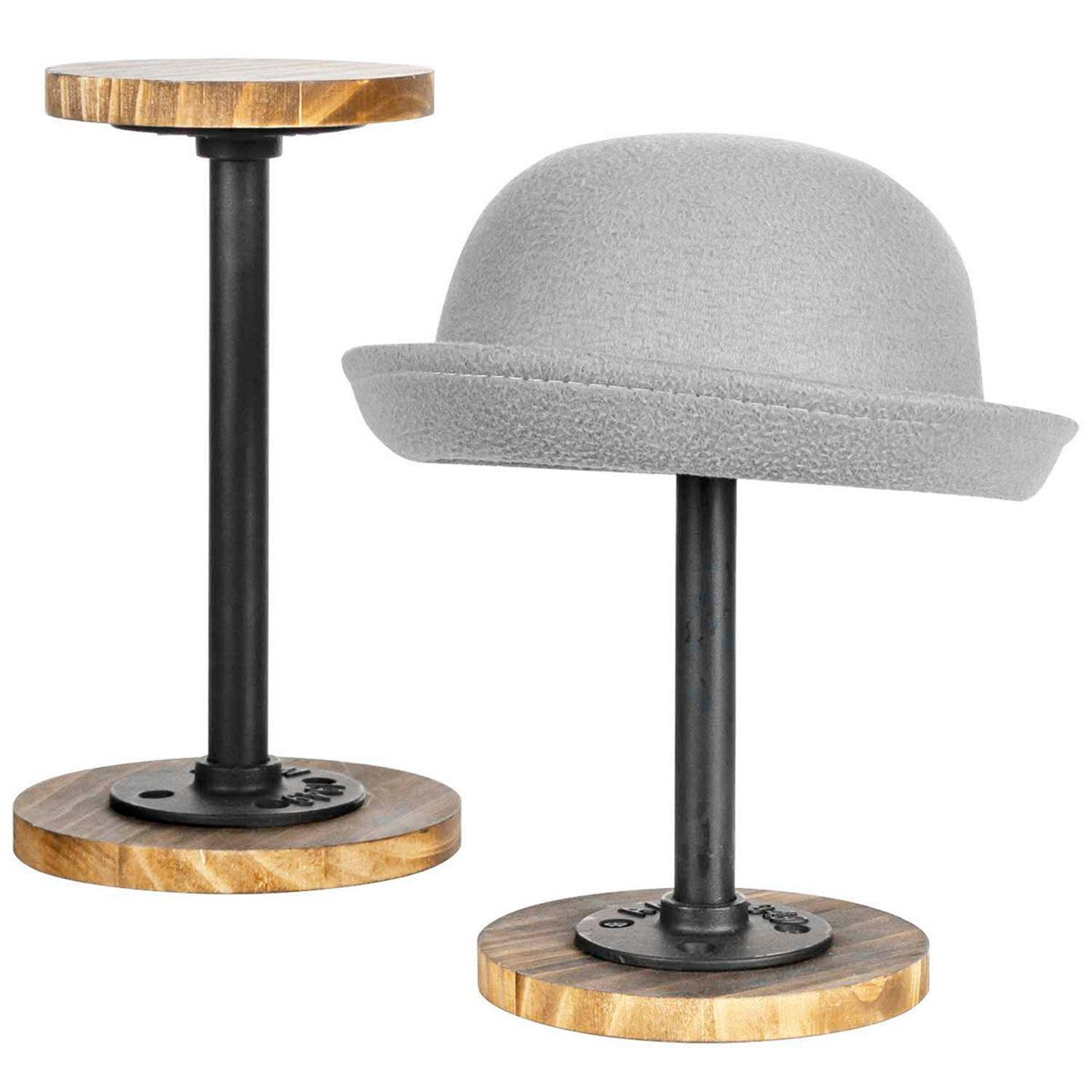 industrial hat display stand set tabletop cowboy hat and wig holder for home decor