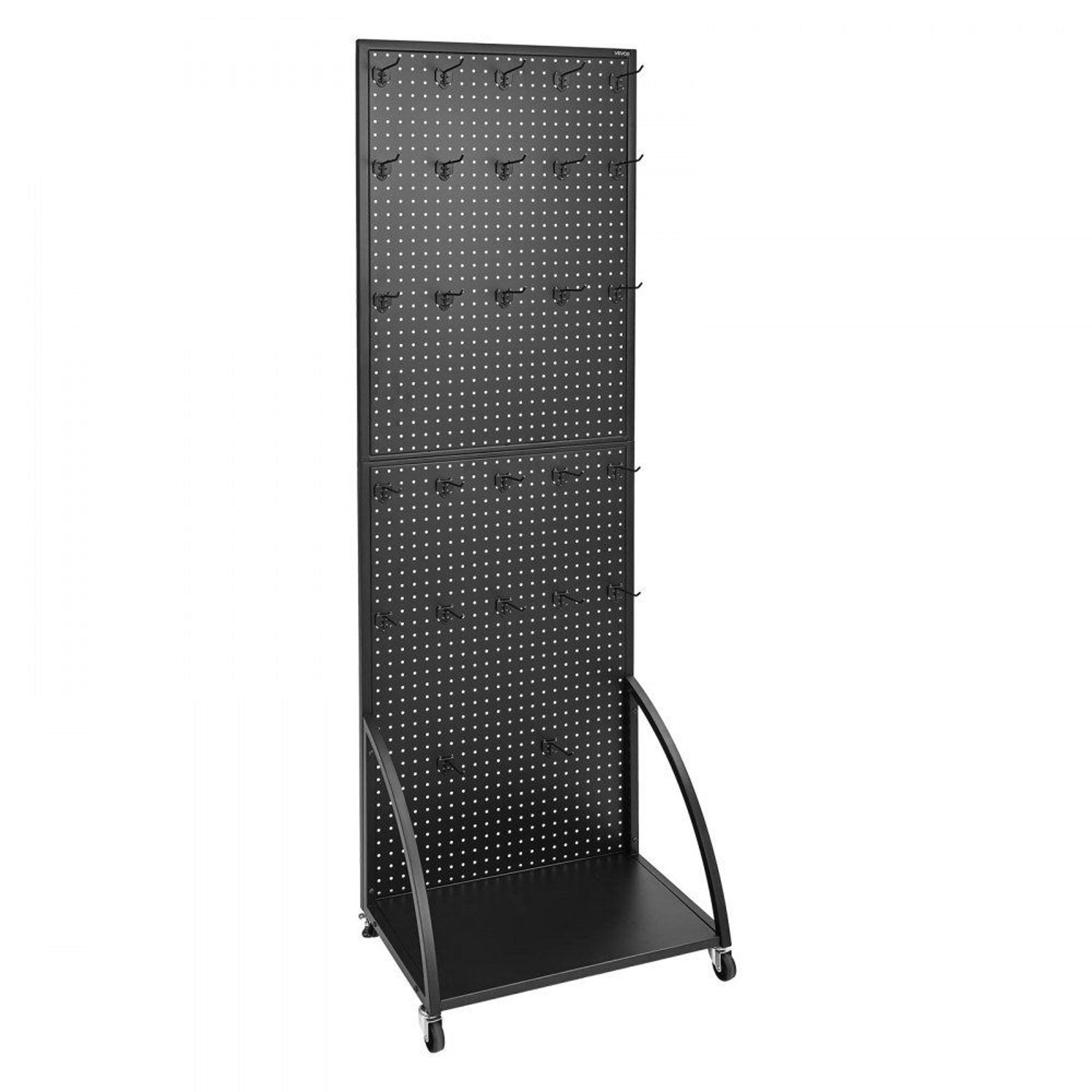 steel pegboard display stand with 30 hooks retail organization and freestanding storage rack