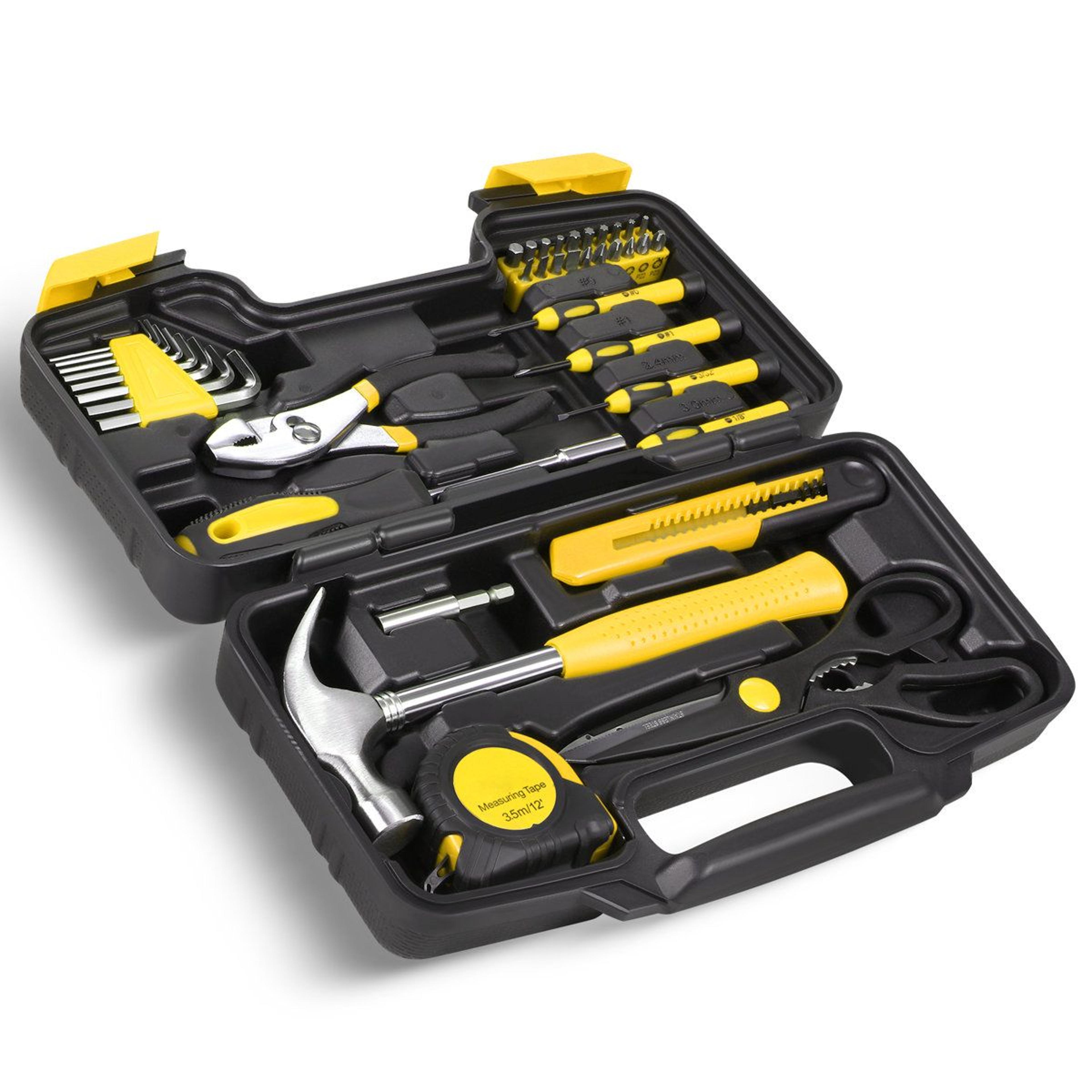 39-piece home tool kit with organizer case essential diy and repair maintenance set