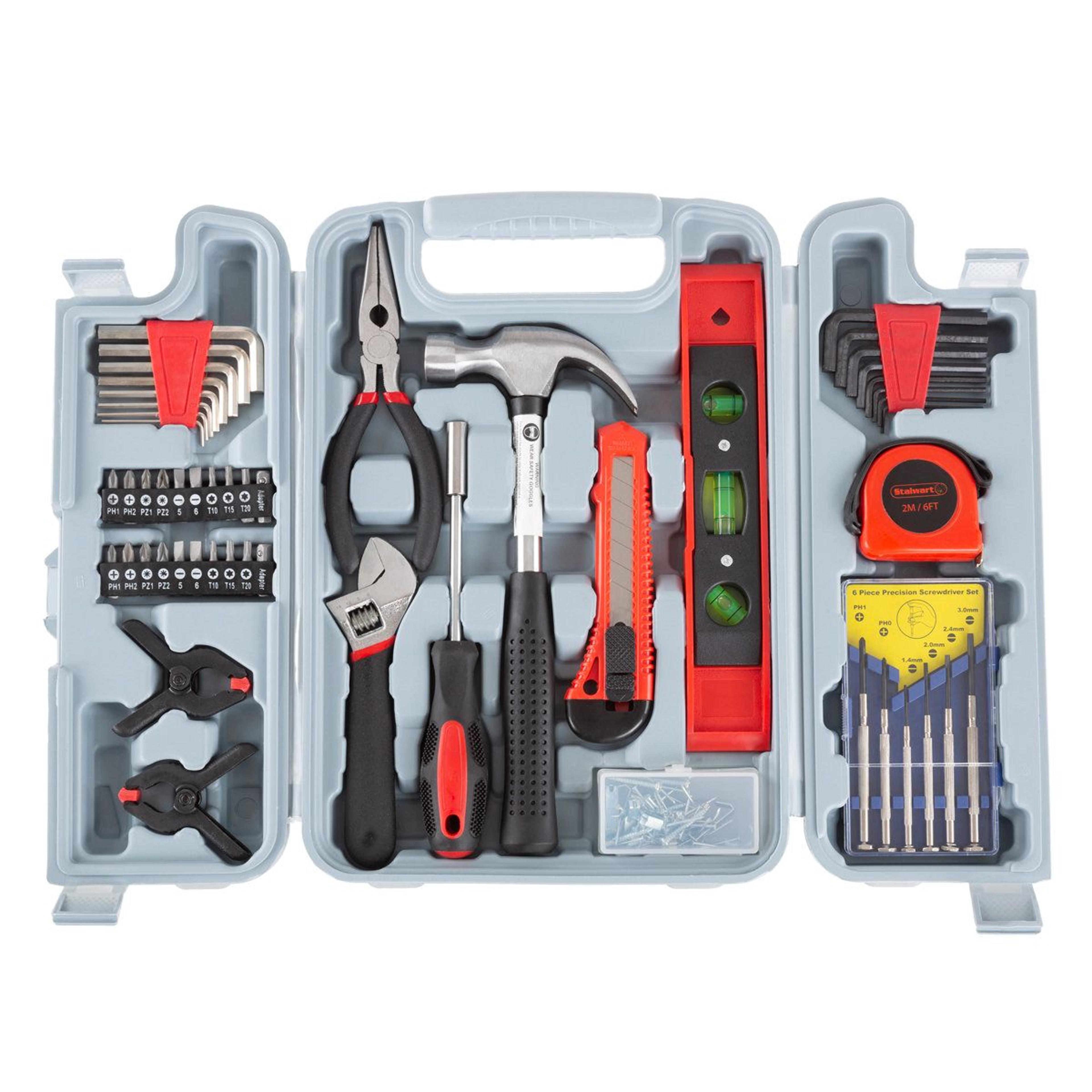 132 piece heat treated tool kit for home and apartments