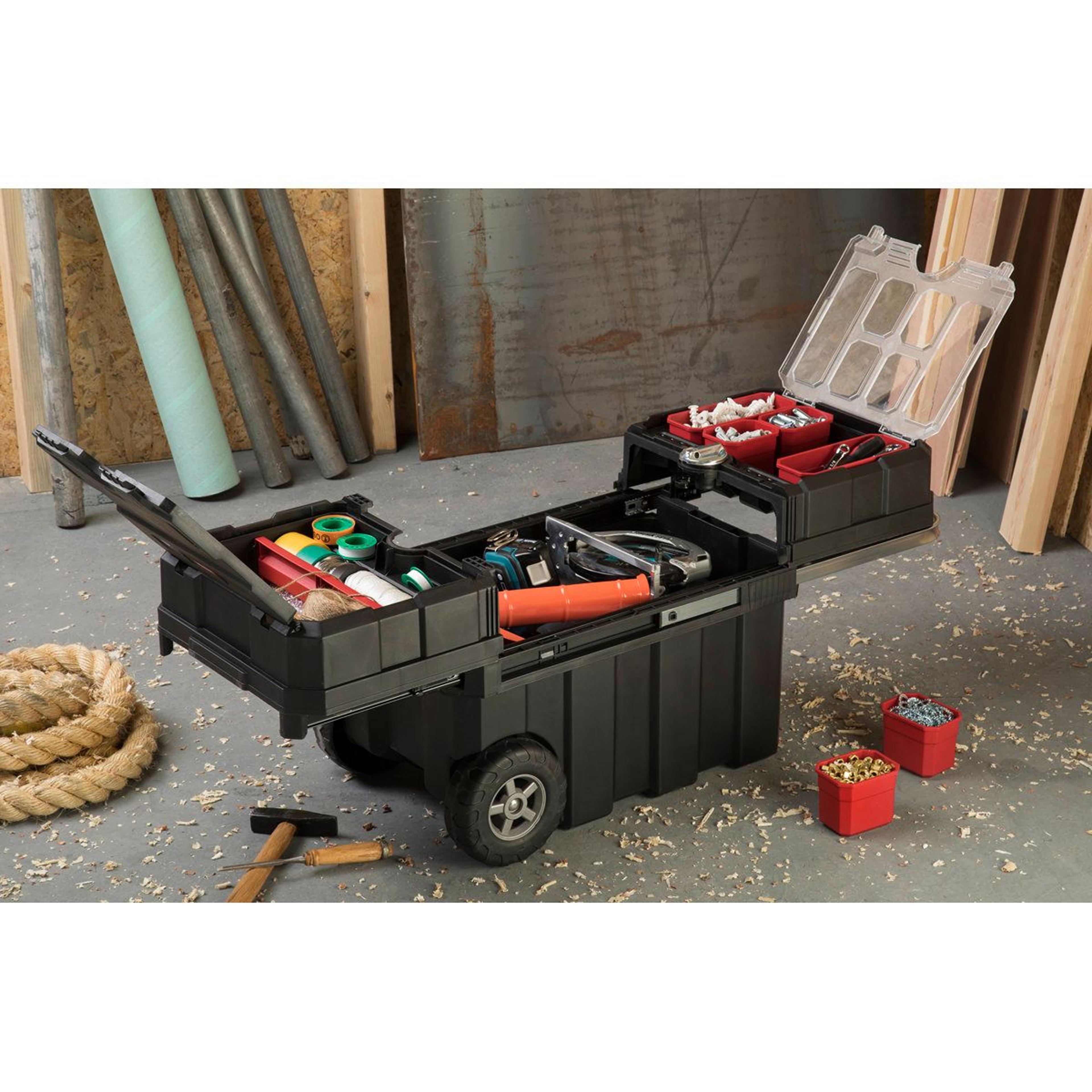 new masterloader durable resin portable rolling tool box organizer