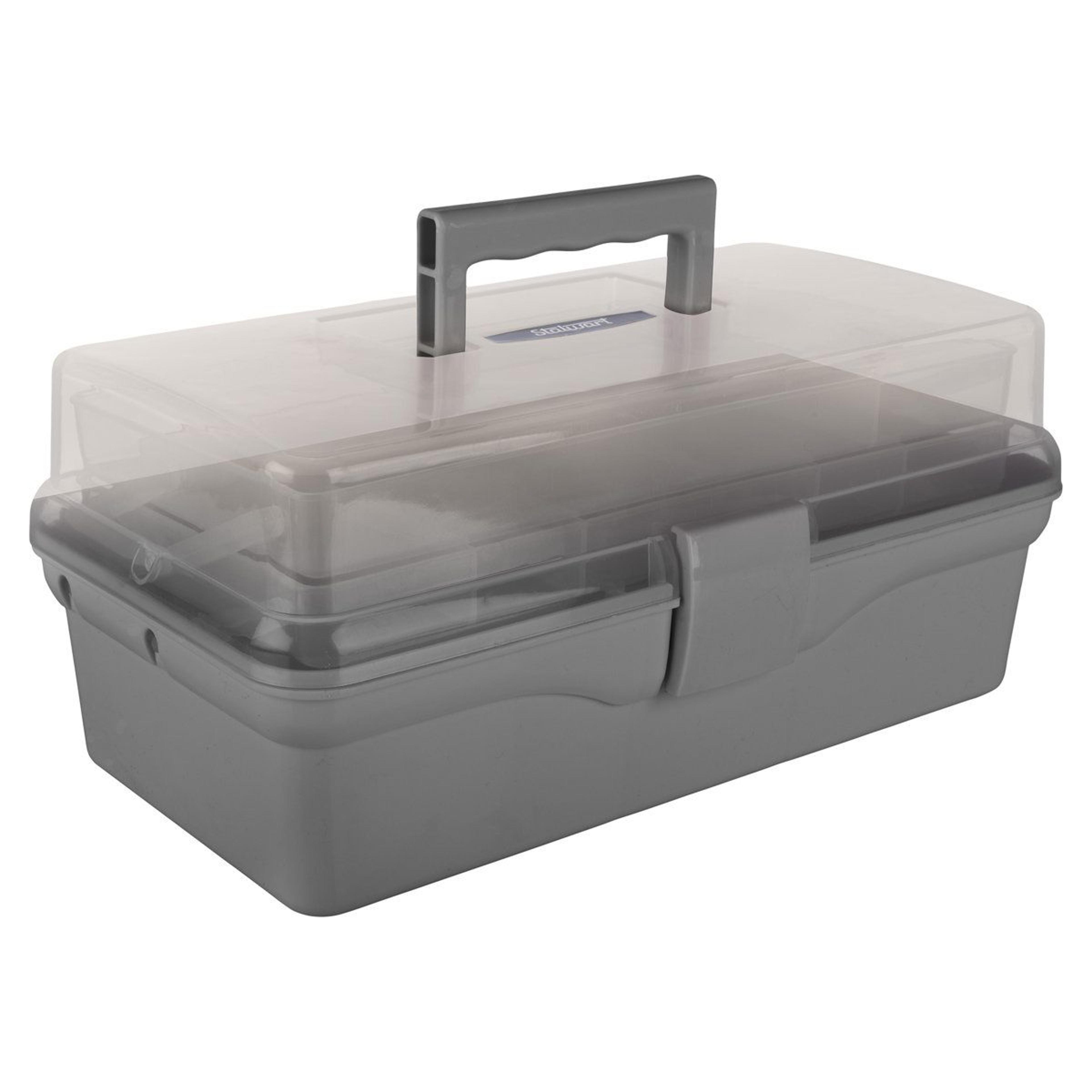 3 layer portable craft organizer box and storage caddy