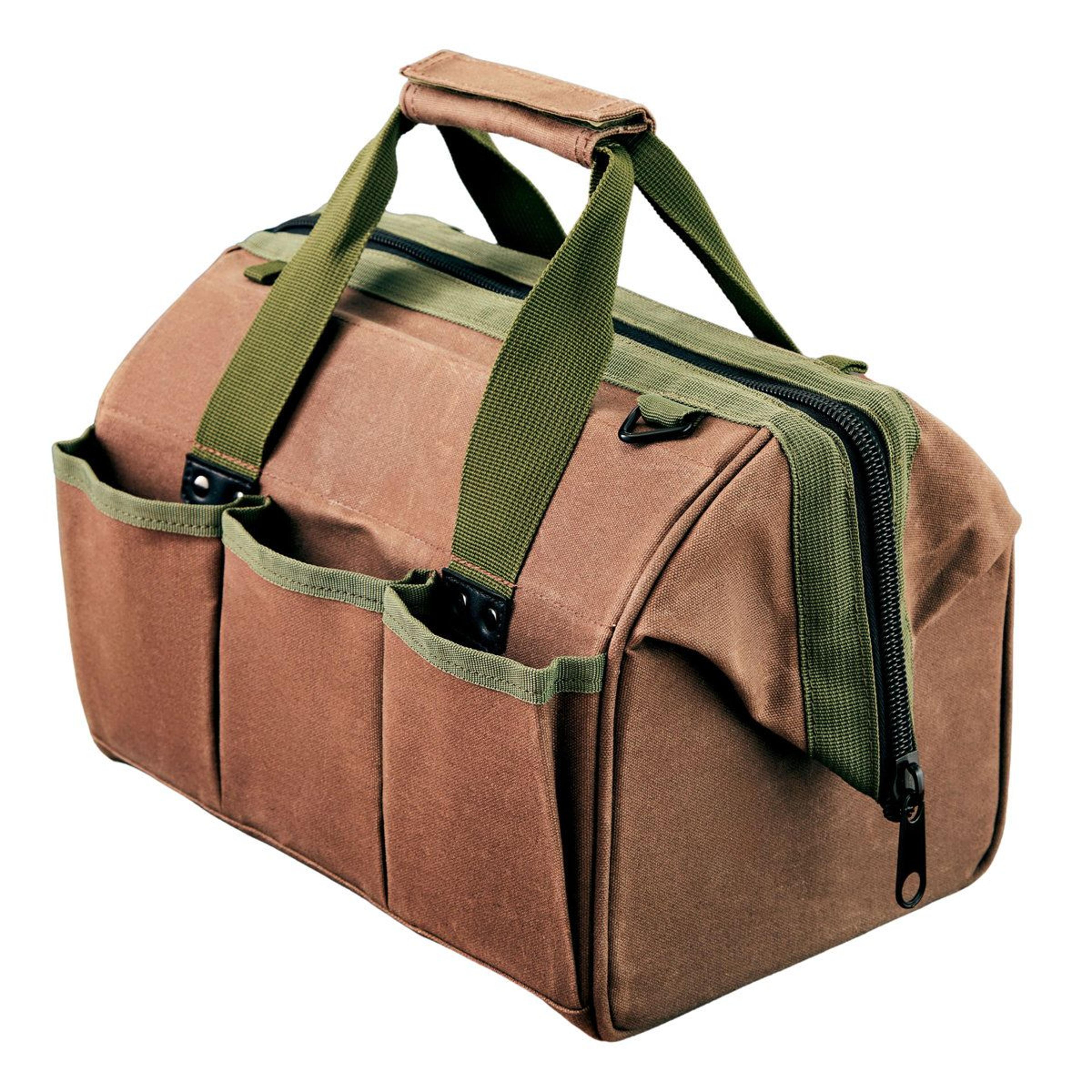 waxed canvas tool bag heavy duty garden caddy tote