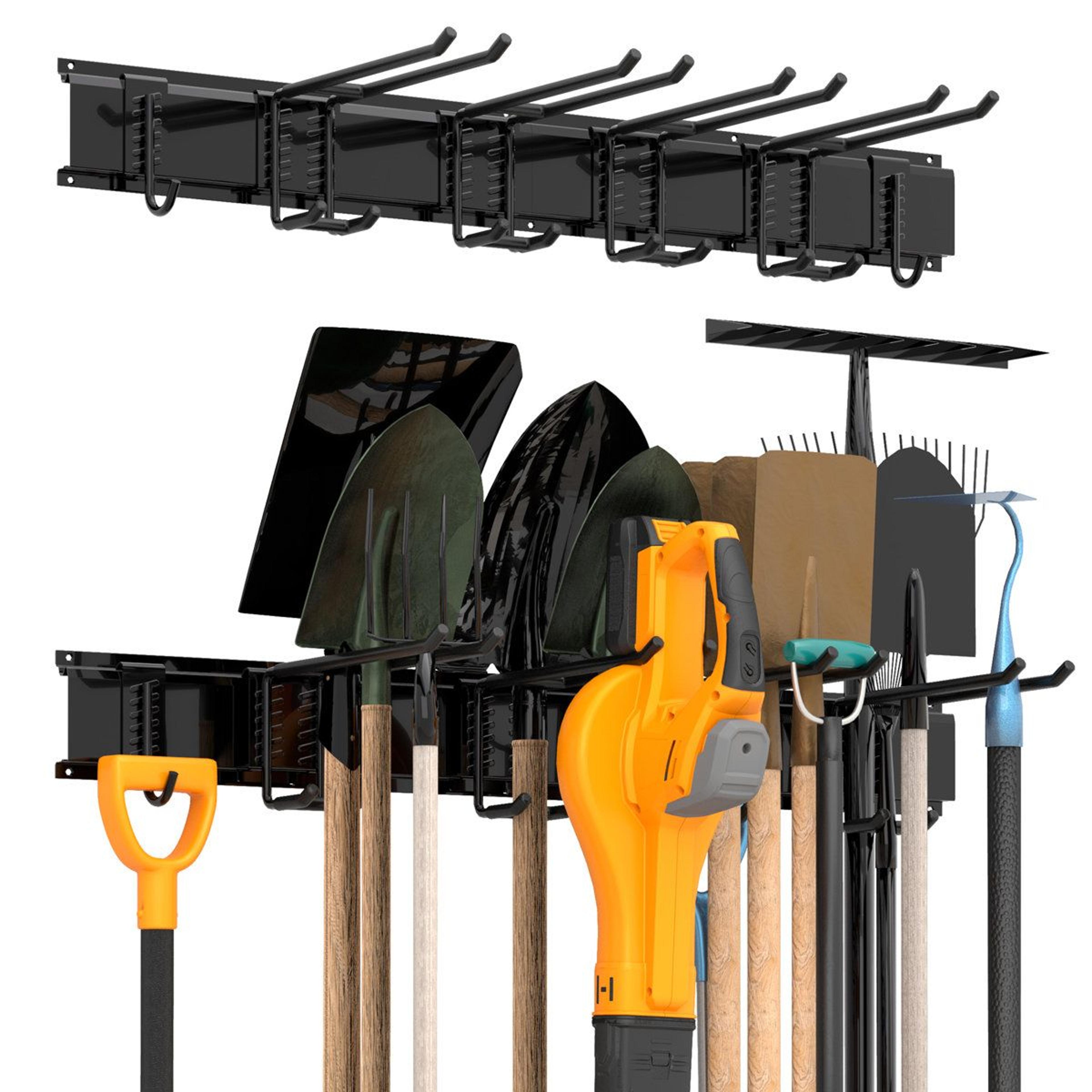 heavy duty wall mounted tool organizer garage storage system for garden tools