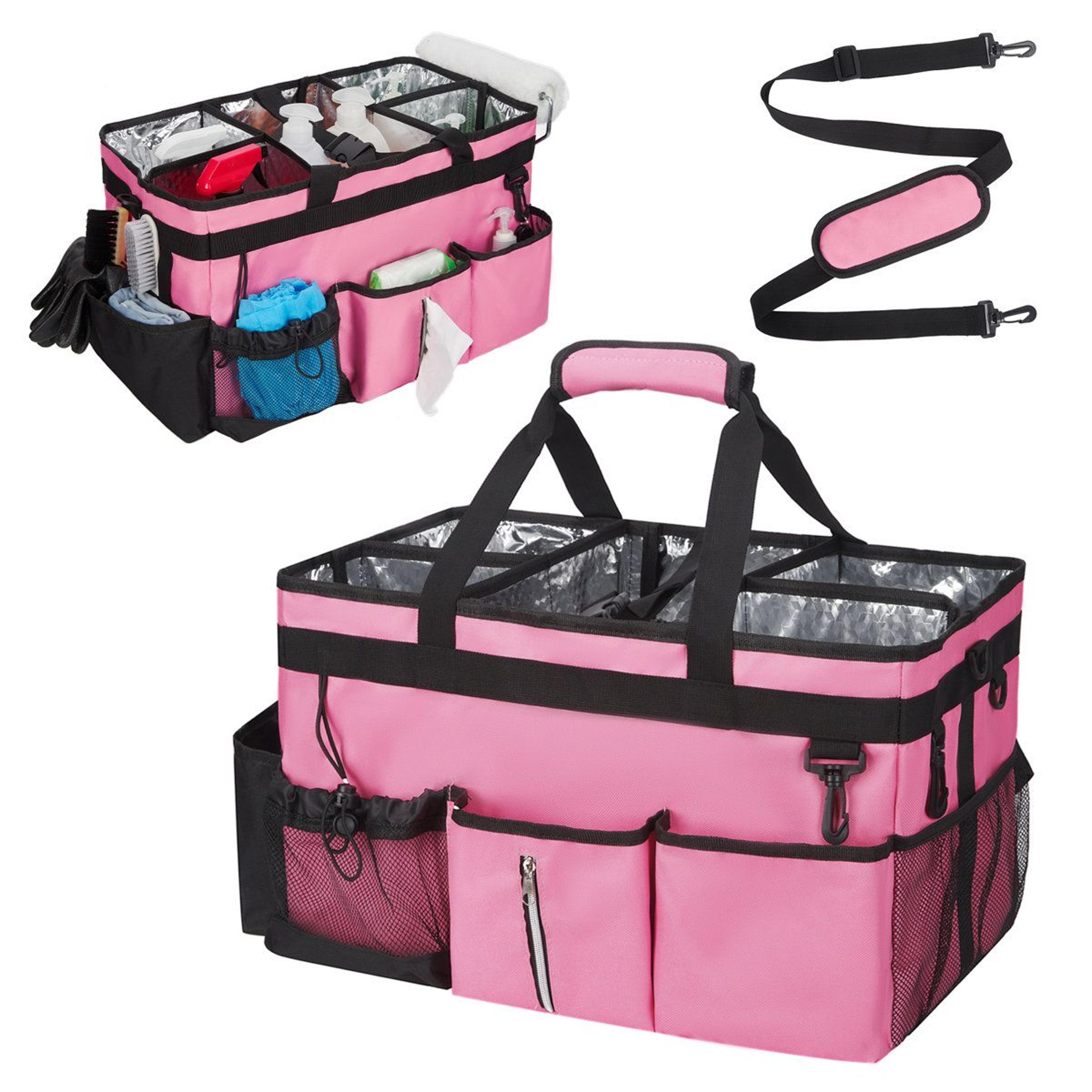 pink oxford cloth housekeeping tool bag portable multi purpose storage bag