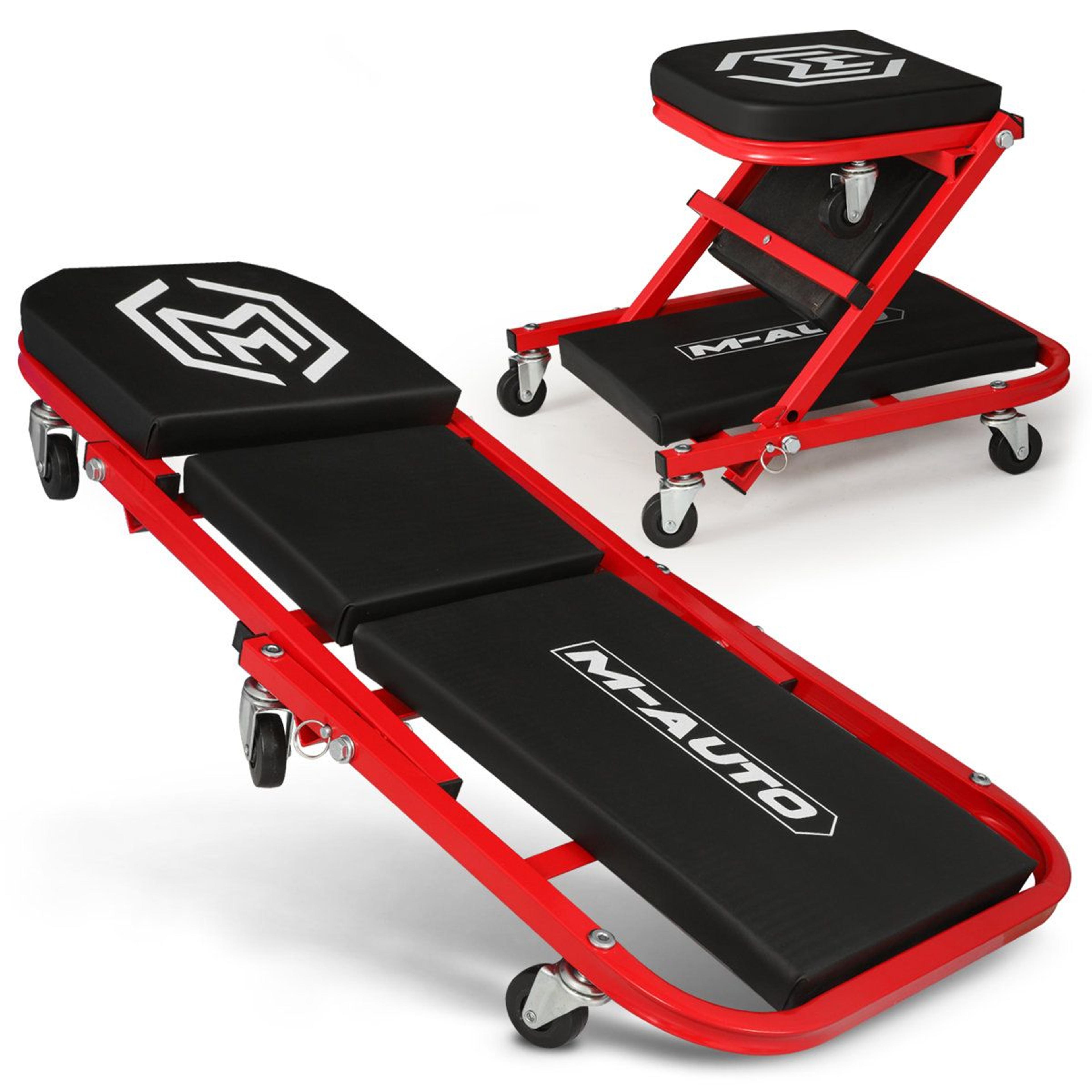 36 inch 2 in 1 folding rolling car creeper seat