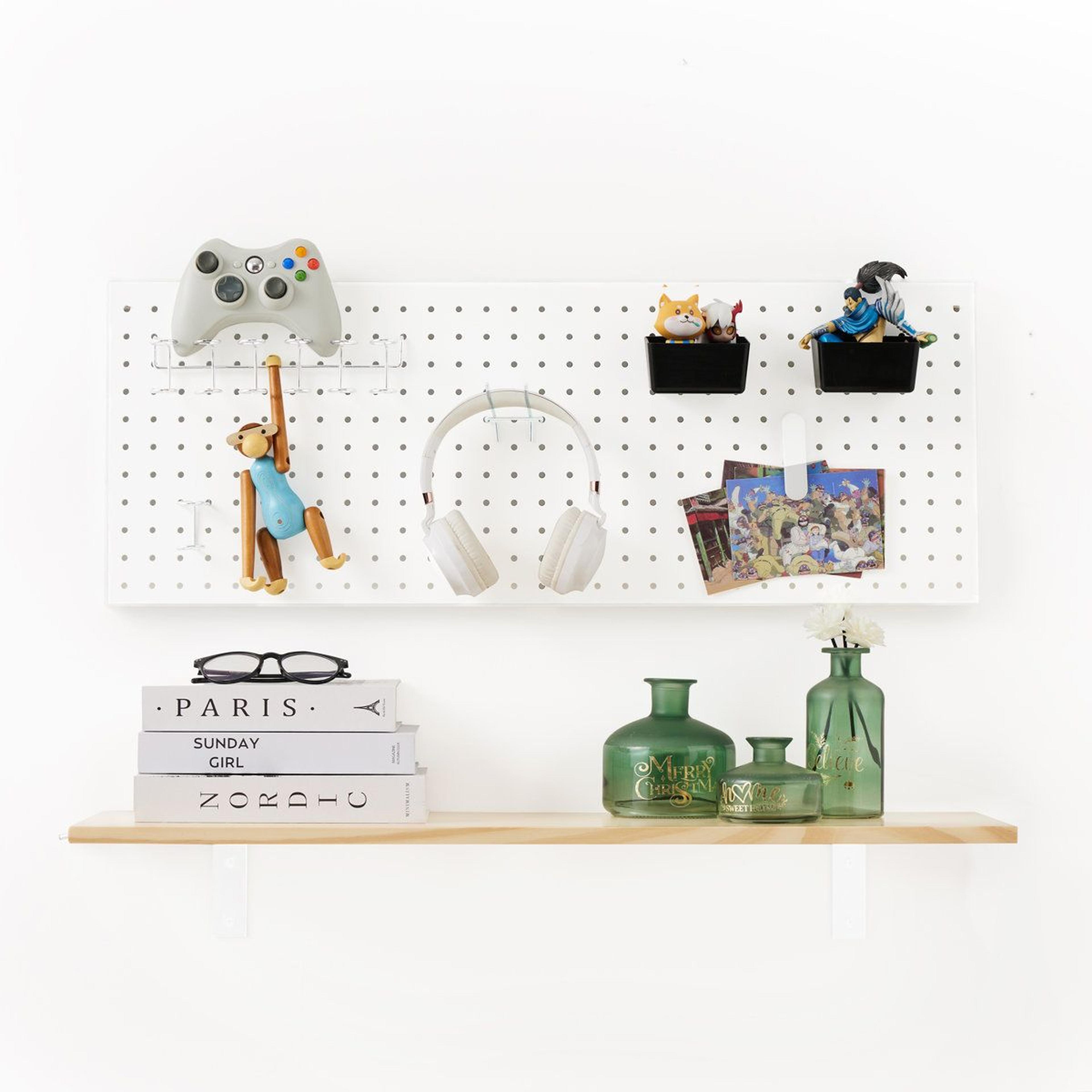 illuminated wood wall organizer with led floating shelf