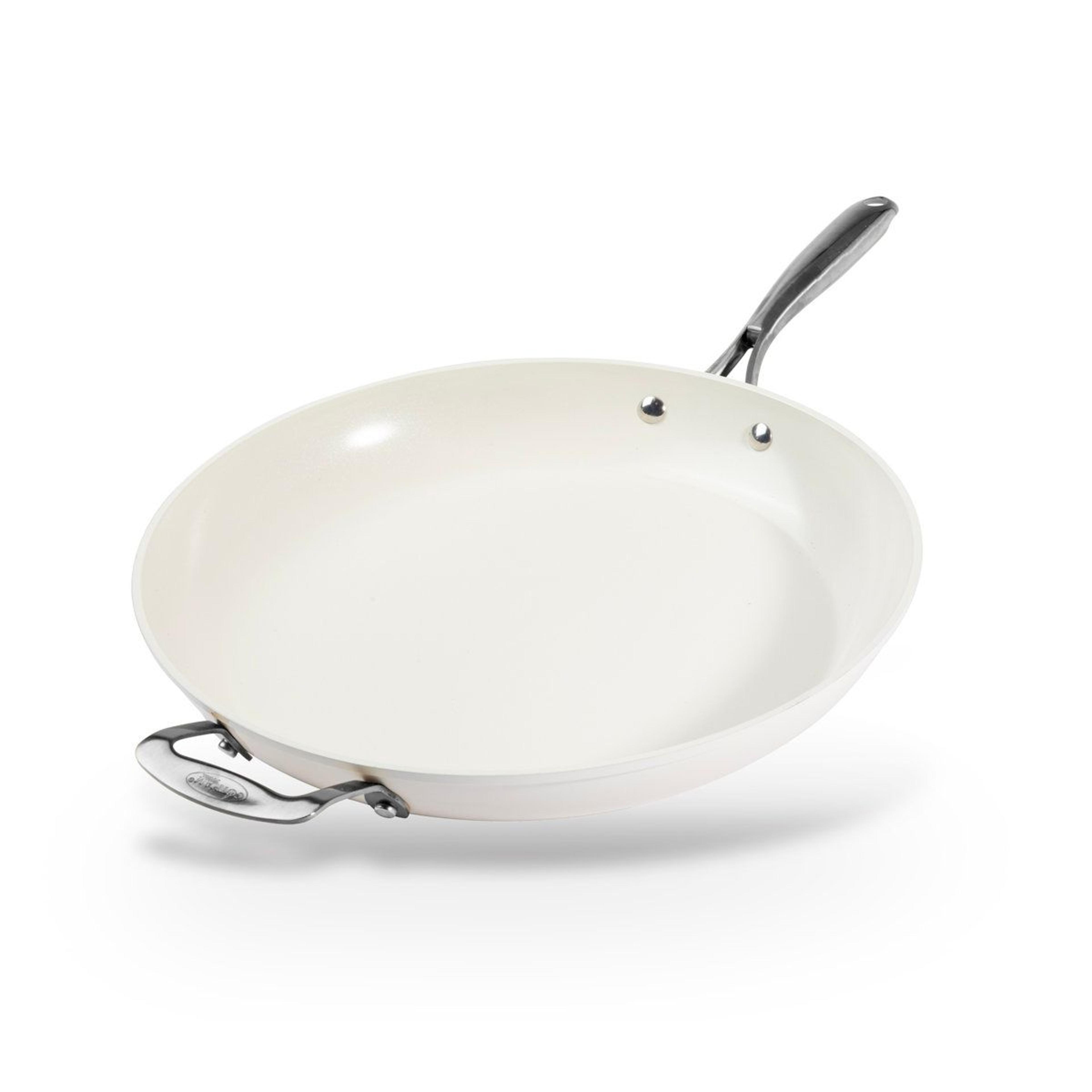 14 inch ceramic nonstick family frying pan with helper handle