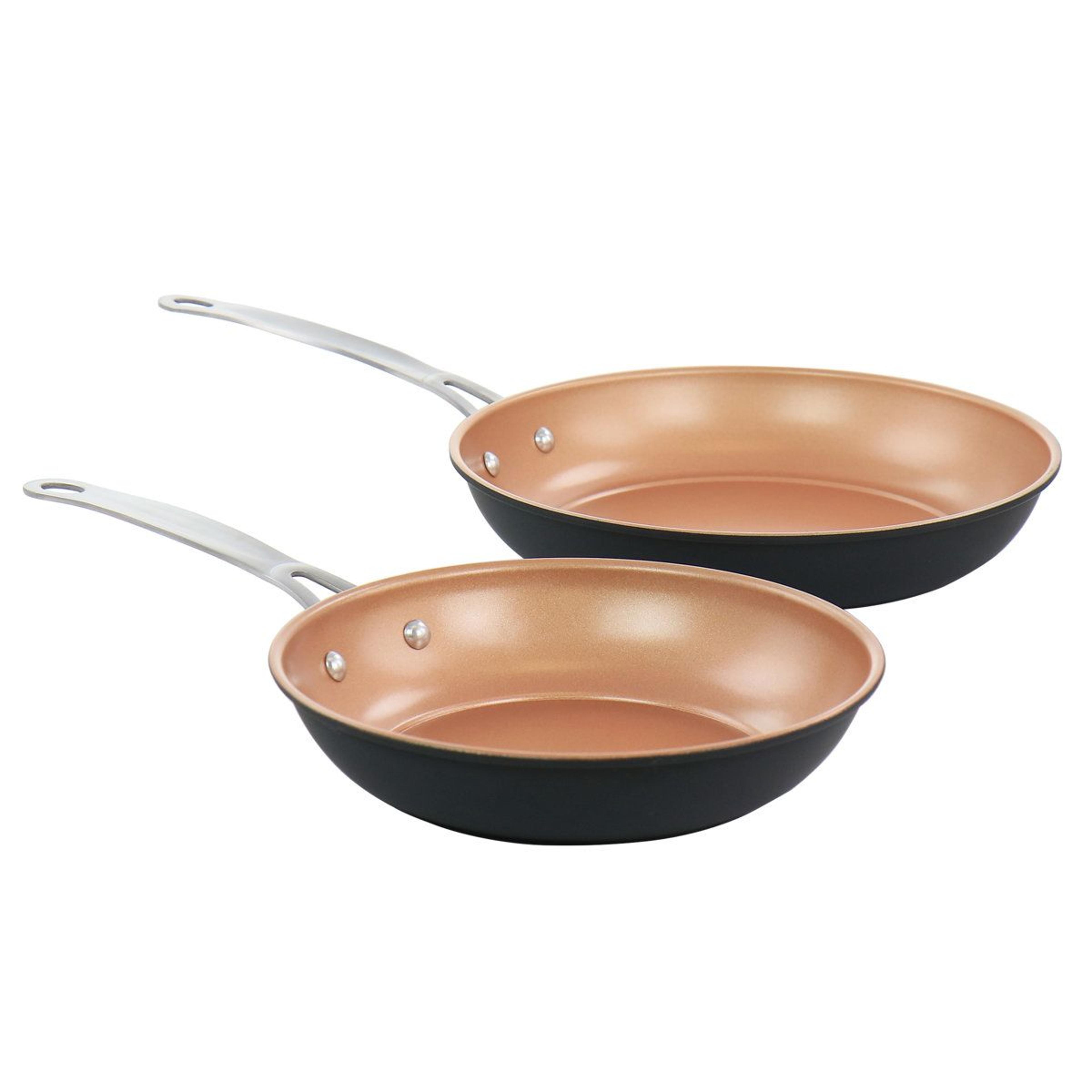 2 piece nonstick carbon steel frying pan set with copper cooking surface