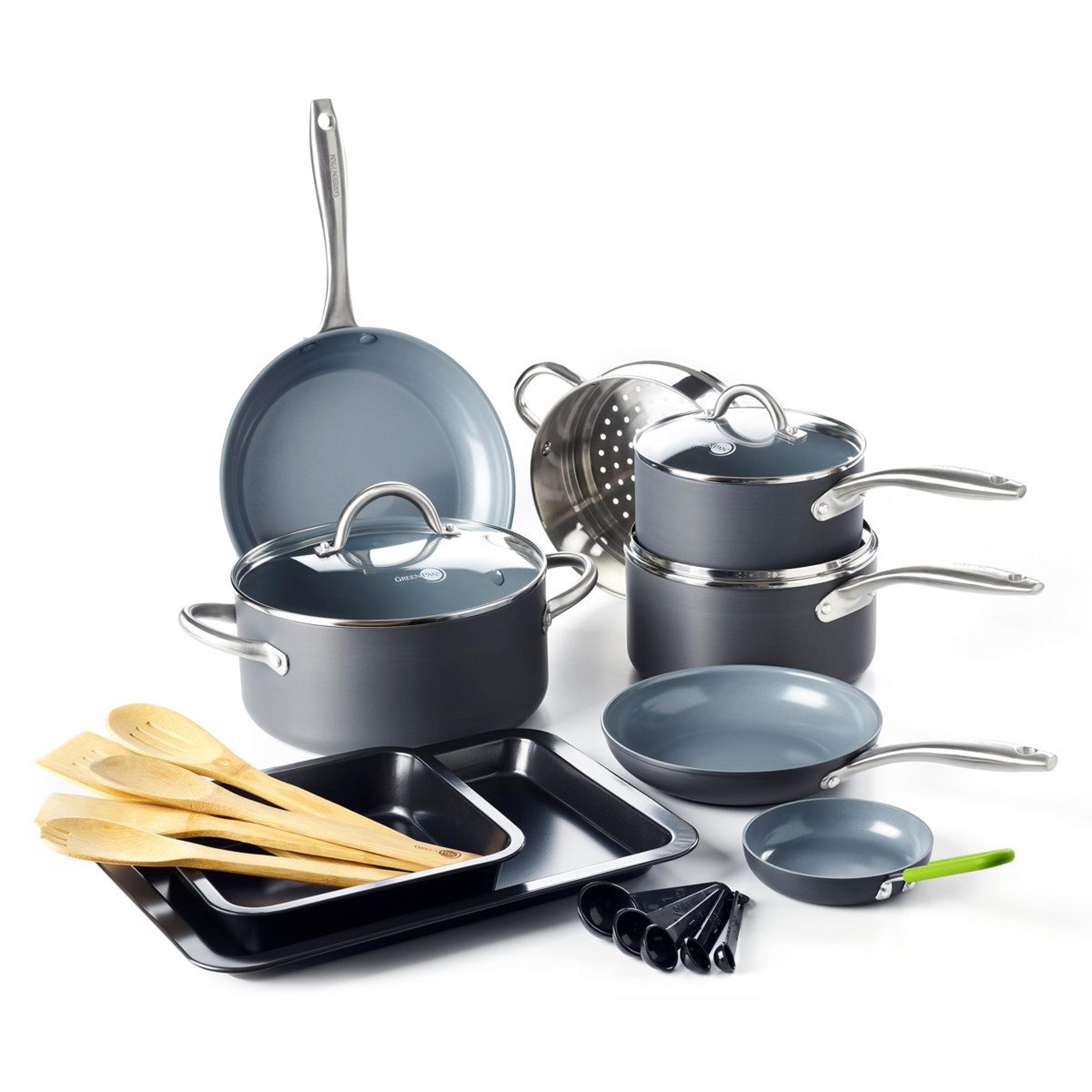 18 piece ceramic nonstick cookware set for healthy everyday cooking