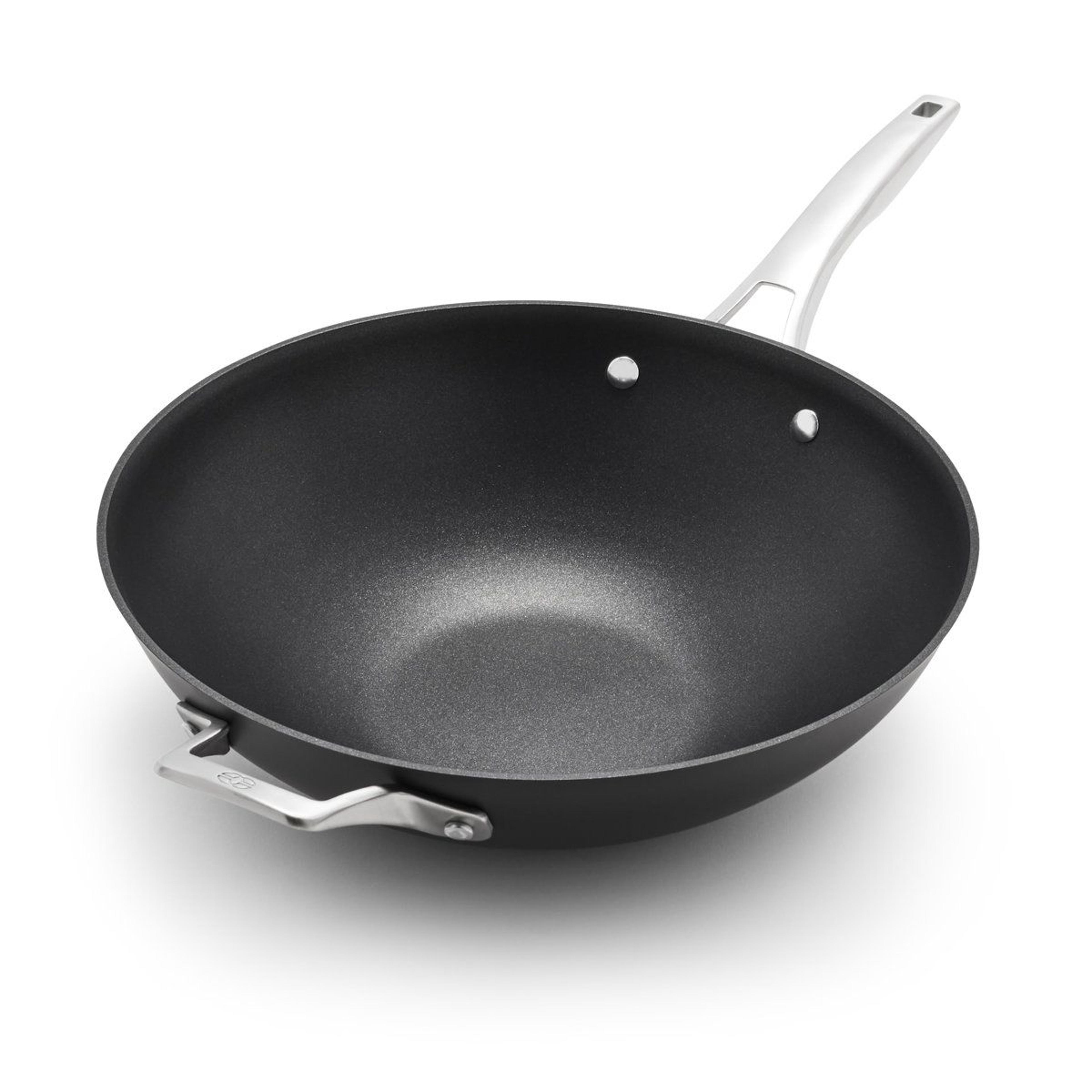 13 inch hard anodized nonstick flat bottom wok