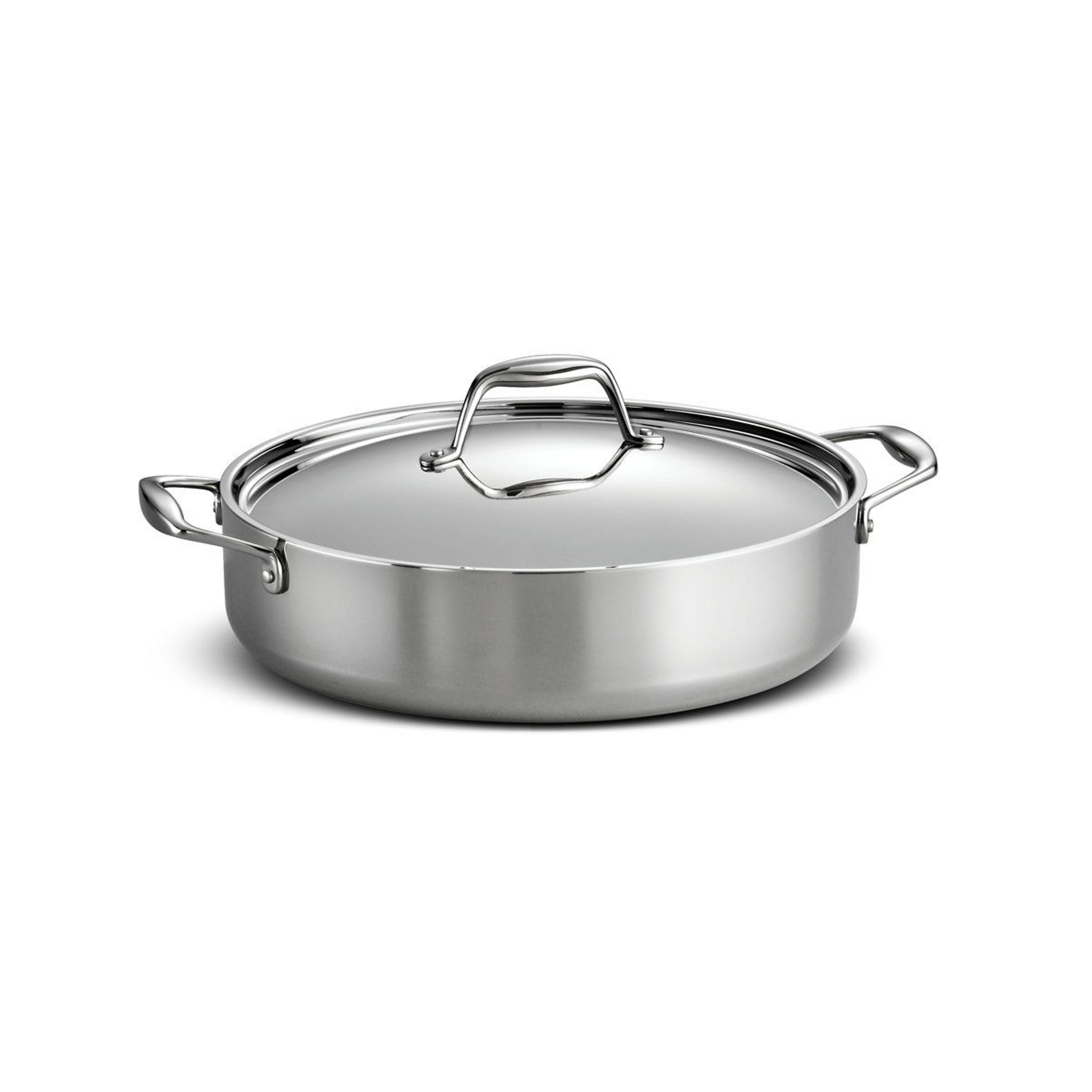 stainless steel 6 quart braiser pan with lid induction ready
