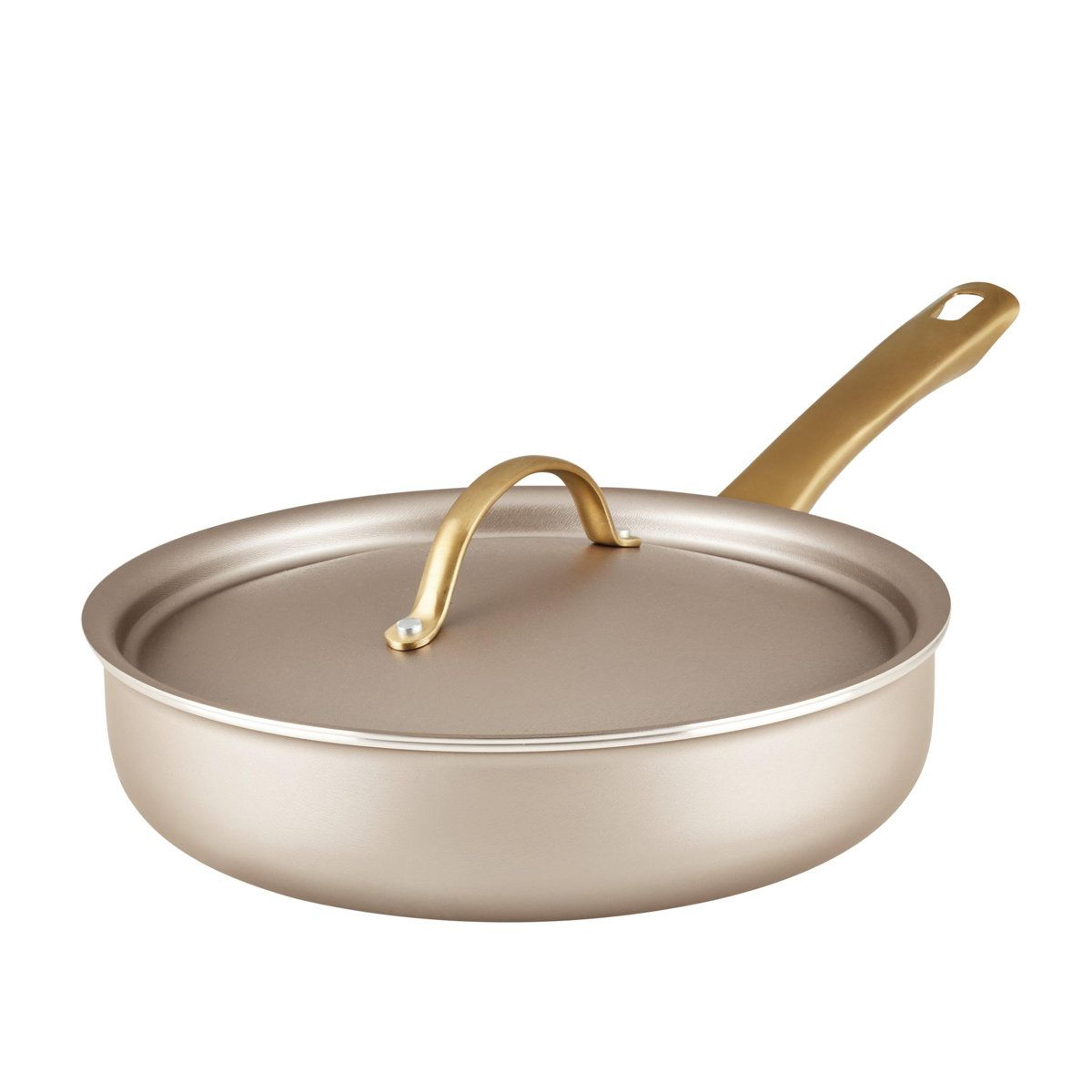 champagne nonstick saute pan with lid 2.75 quart aluminum cooking pan
