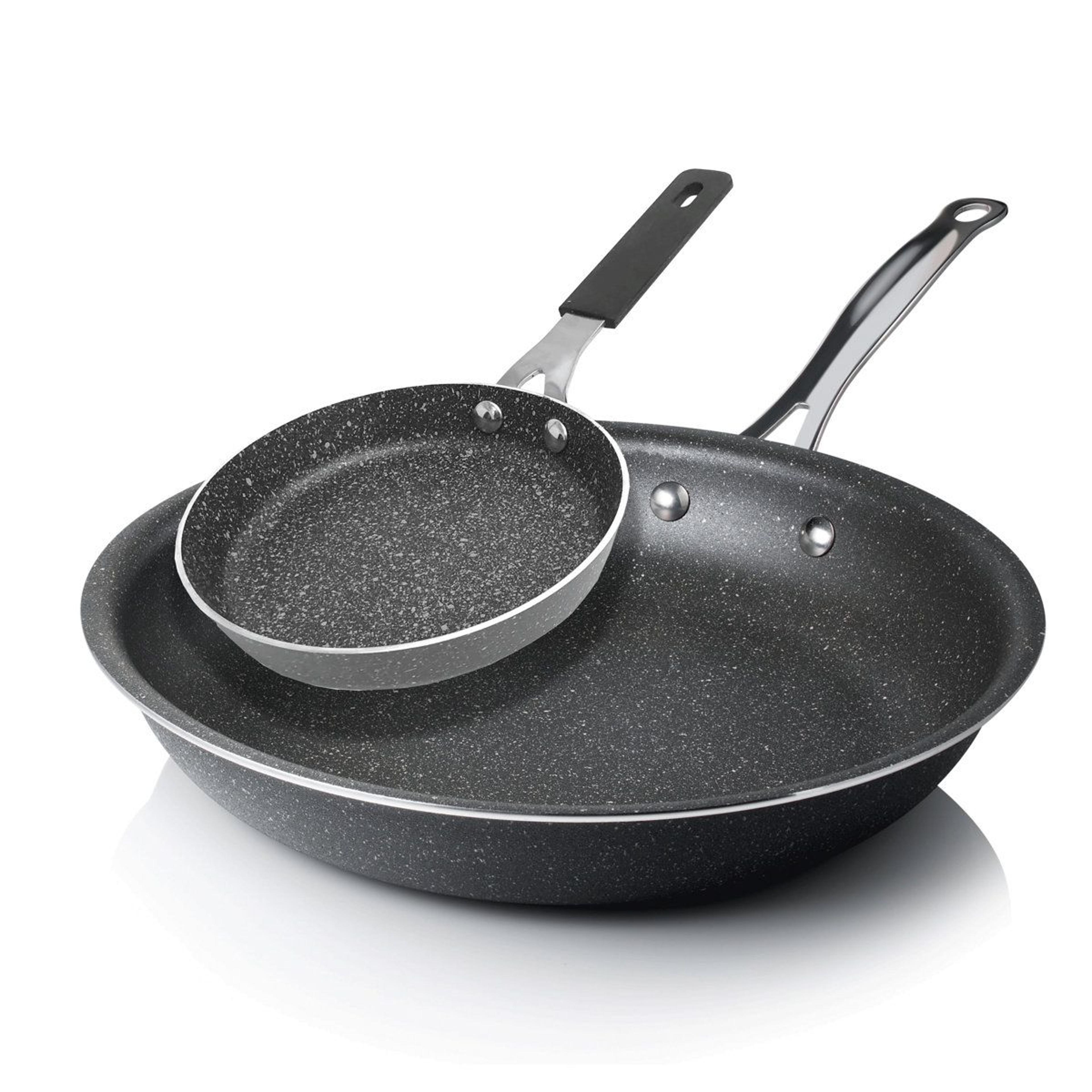 2 piece nonstick frying pan set with granite coating and stay cool handles
