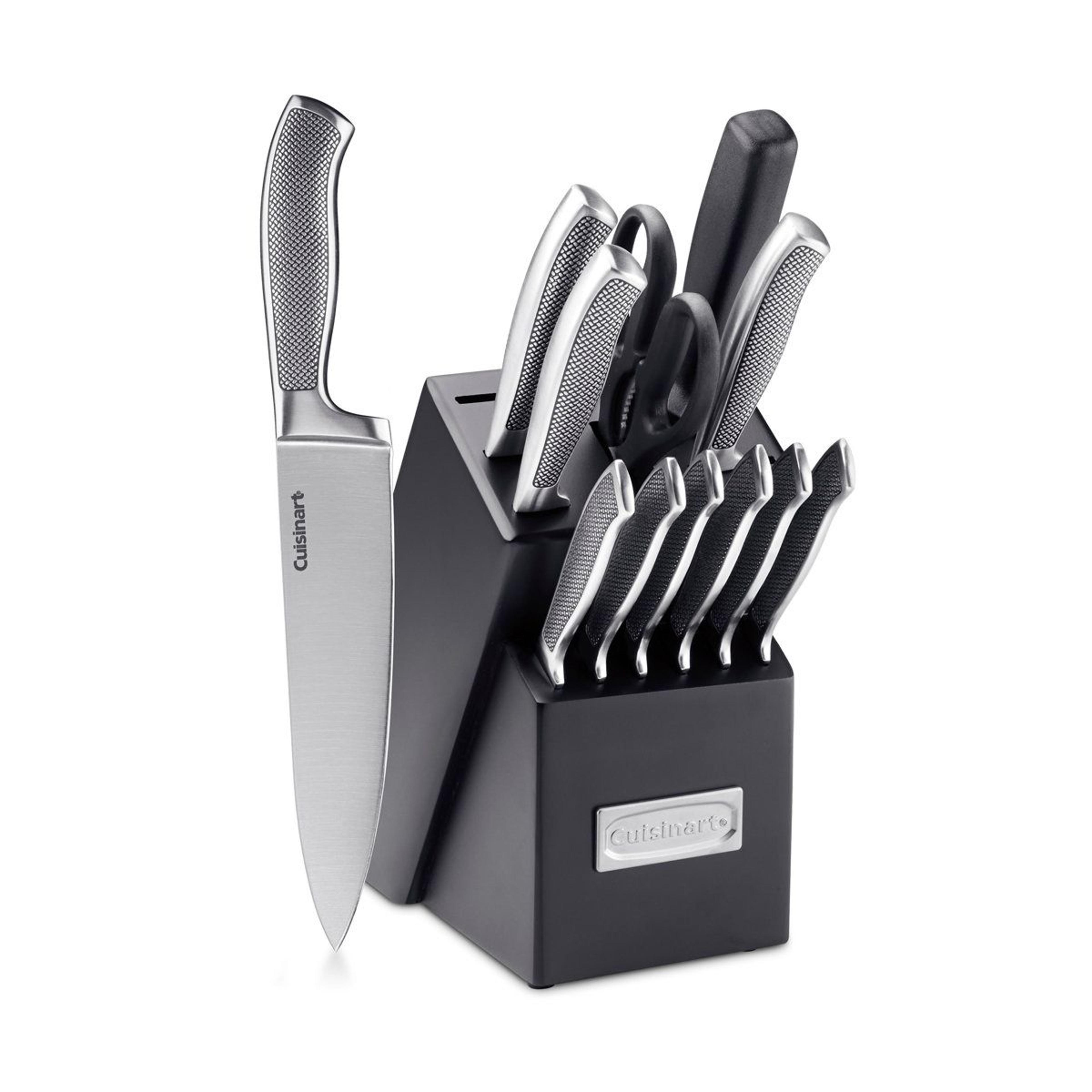 cuisinart graphix 13 piece stainless steel kitchen knife set with block