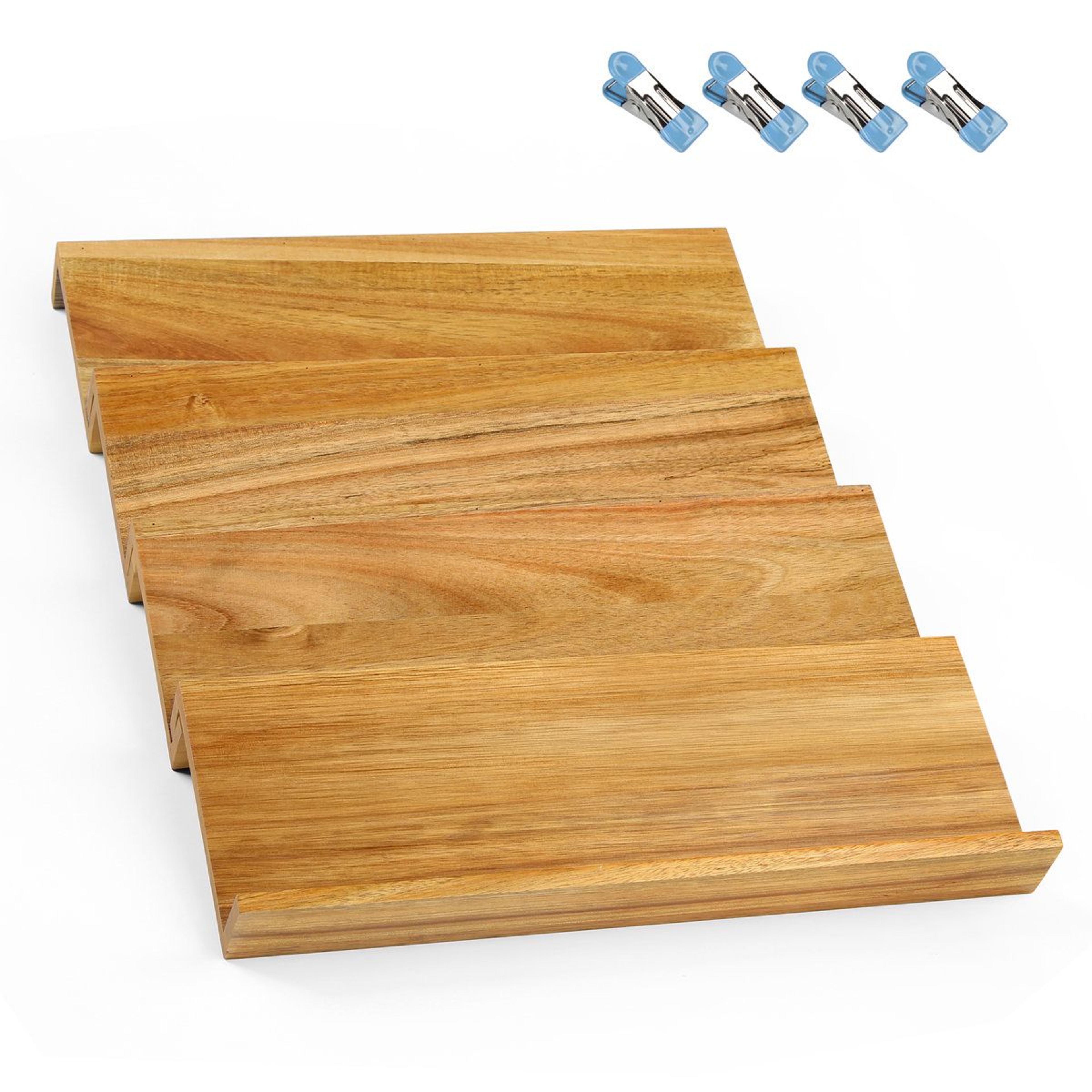 stackable wooden spice drawer organizer for cabinets and countertops