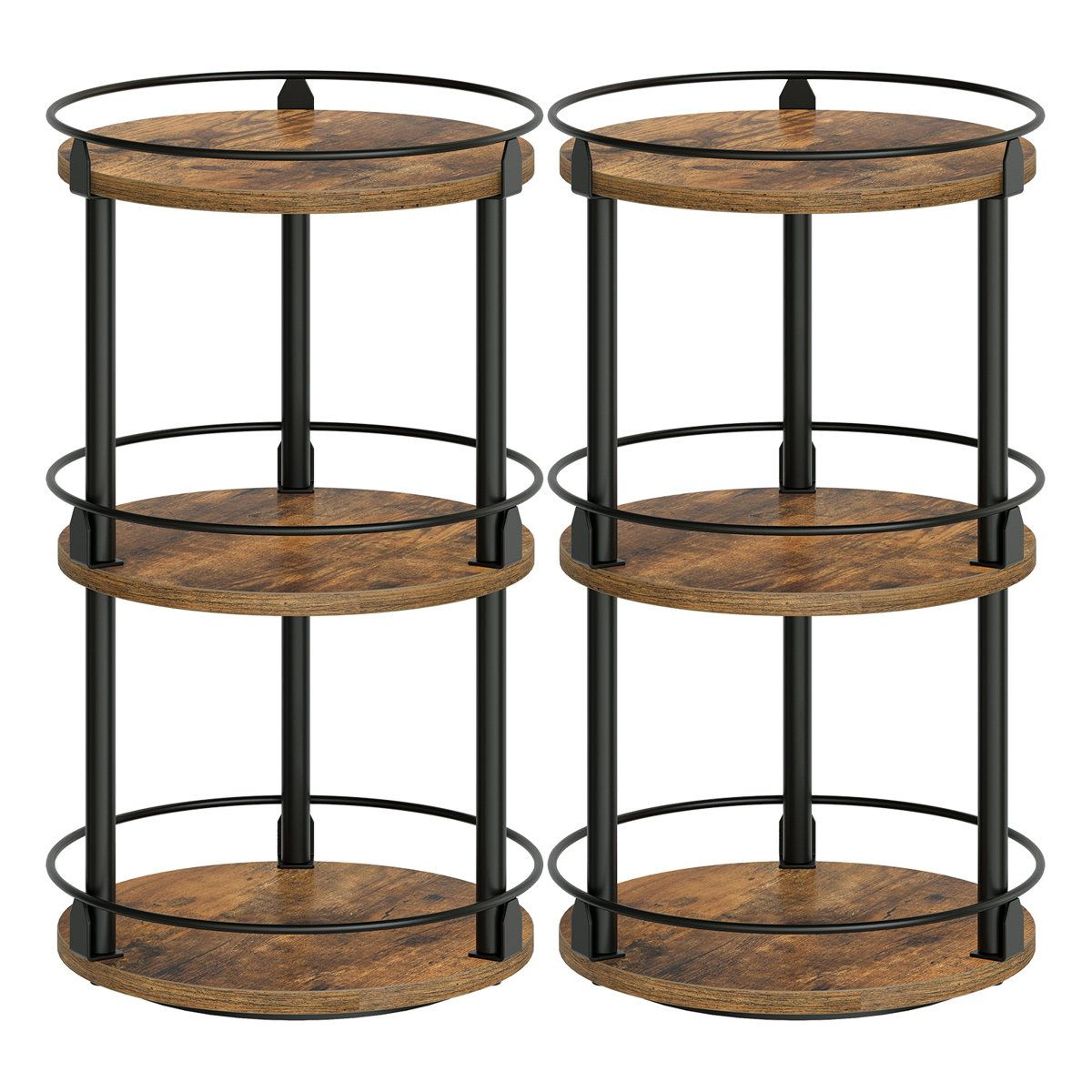 3 tier rotating spice rack lazy susan organizer kitchen countertop organizer set of 2