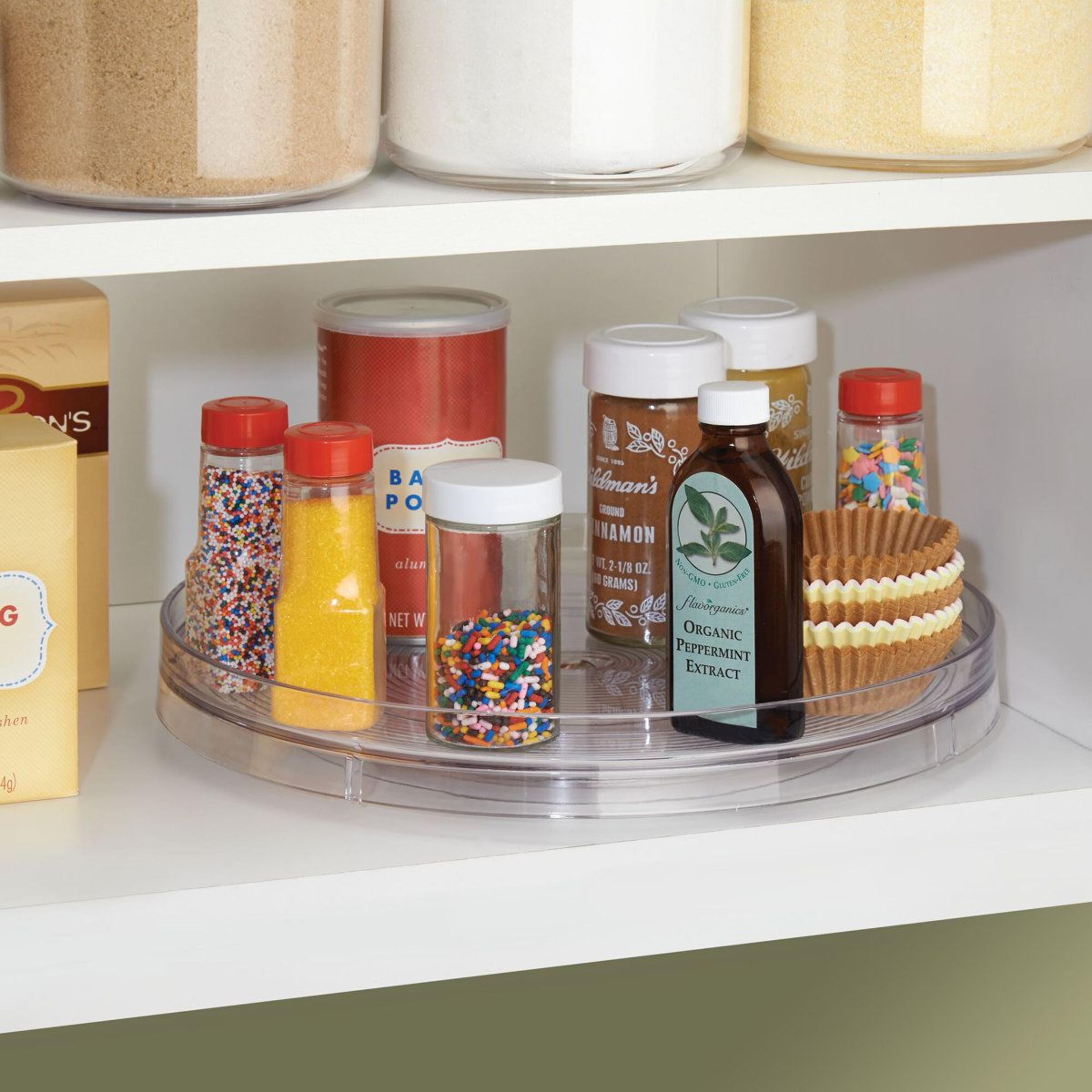 clear lazy susan turntable pantry organizer 11 inch set of 2