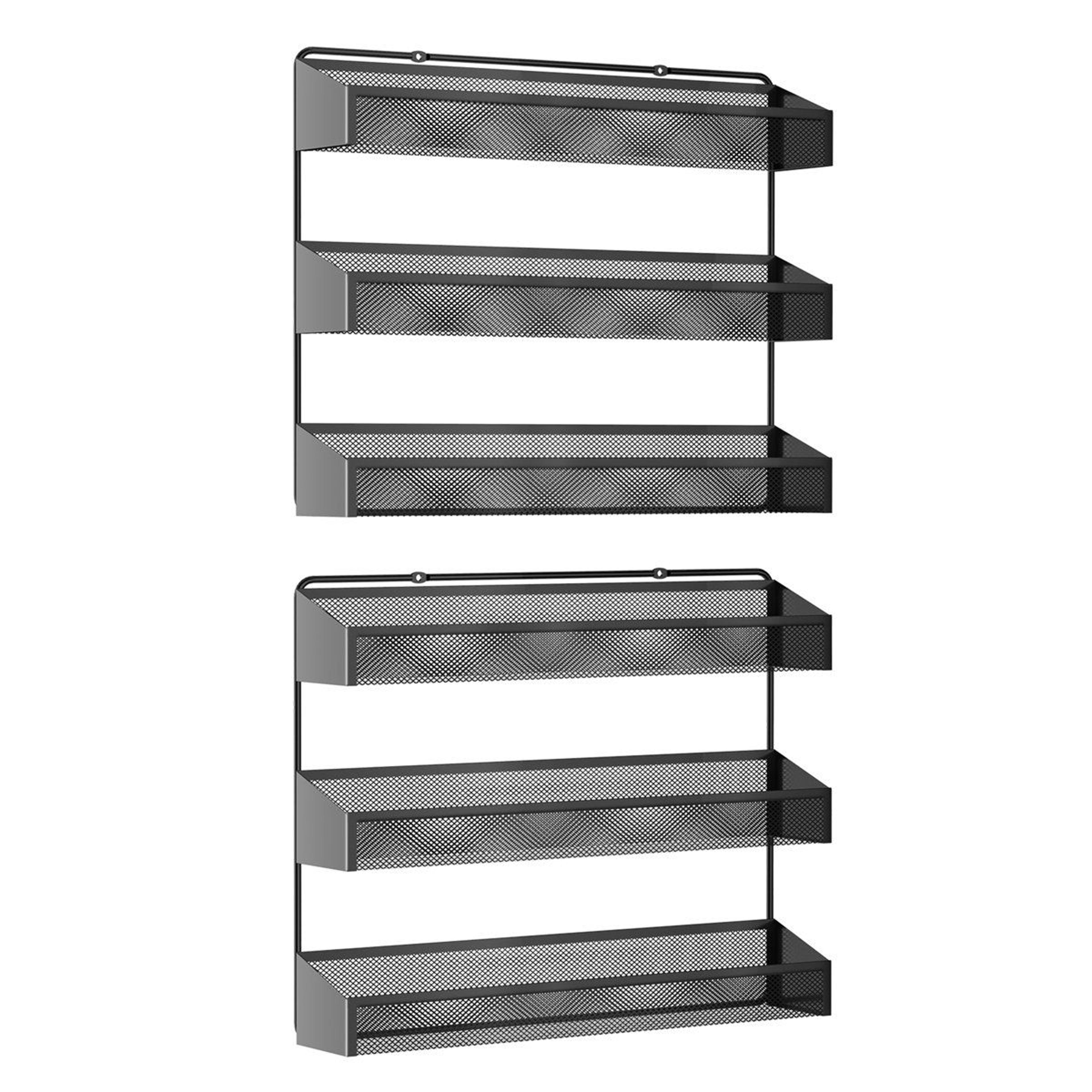 3 tier wall mounted spice rack organizer with countertop storage