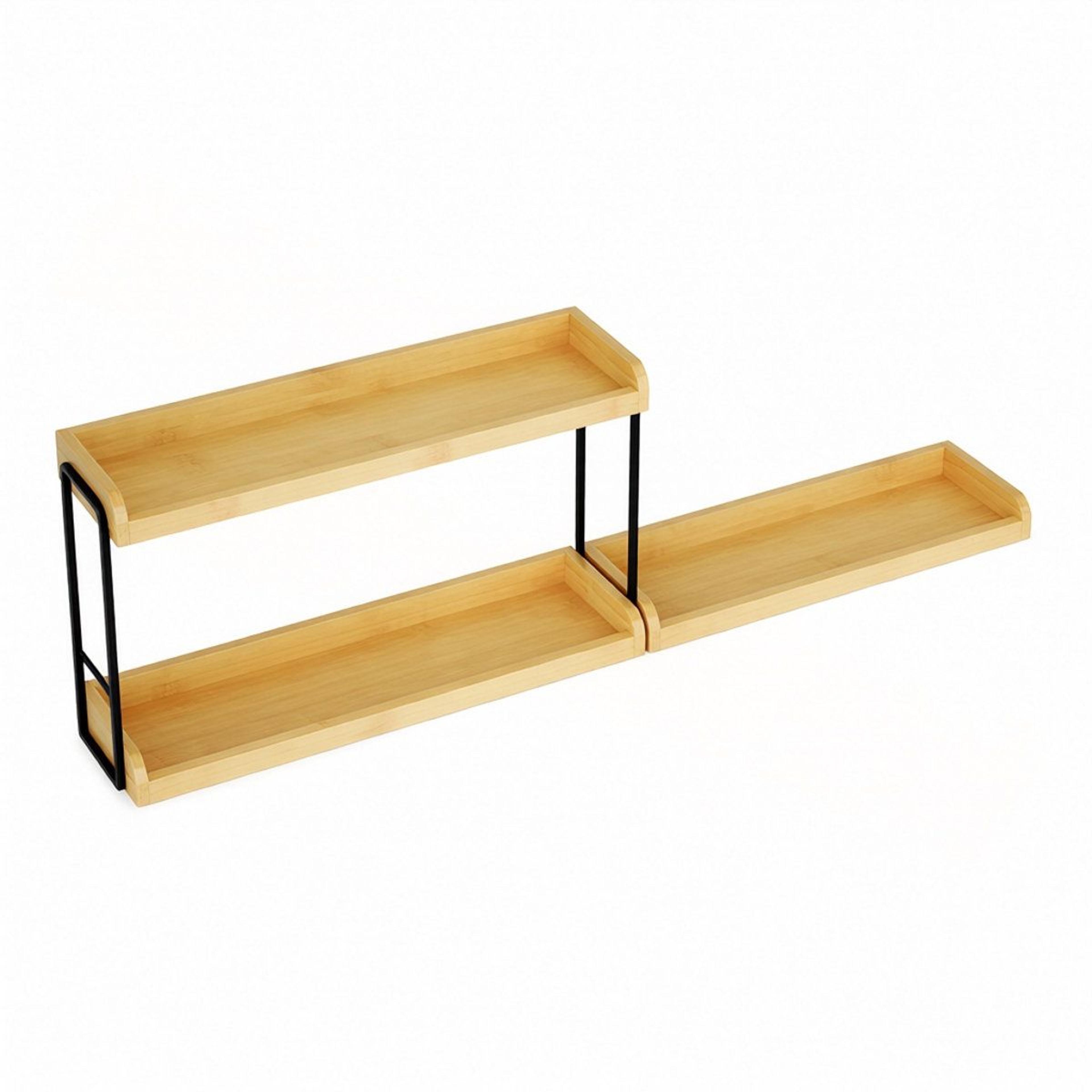 30 inch magnetic stove top shelf bamboo spice rack 2 tier kitchen organizer