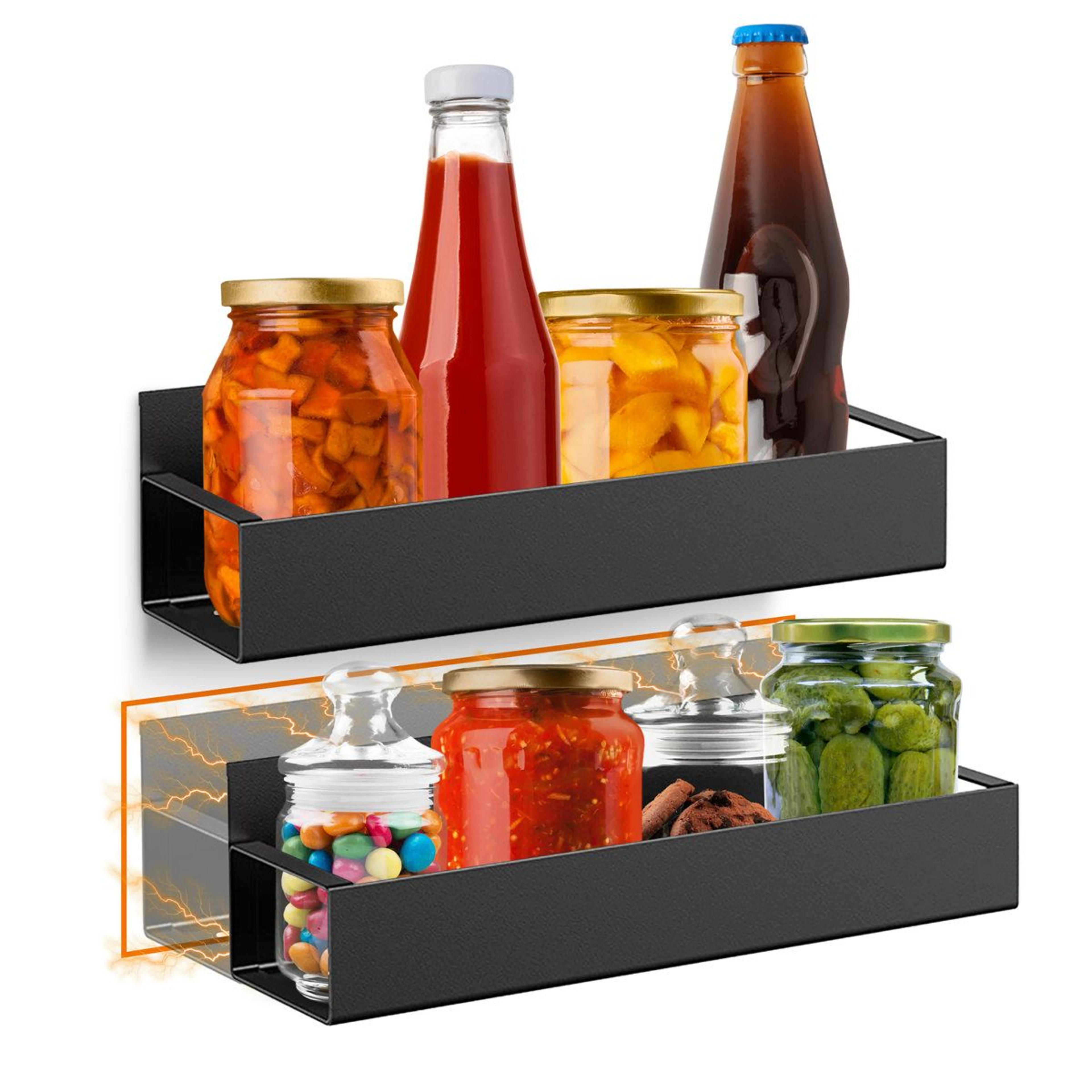 heavy duty magnetic spice rack set of 2 space saving refrigerator organizer