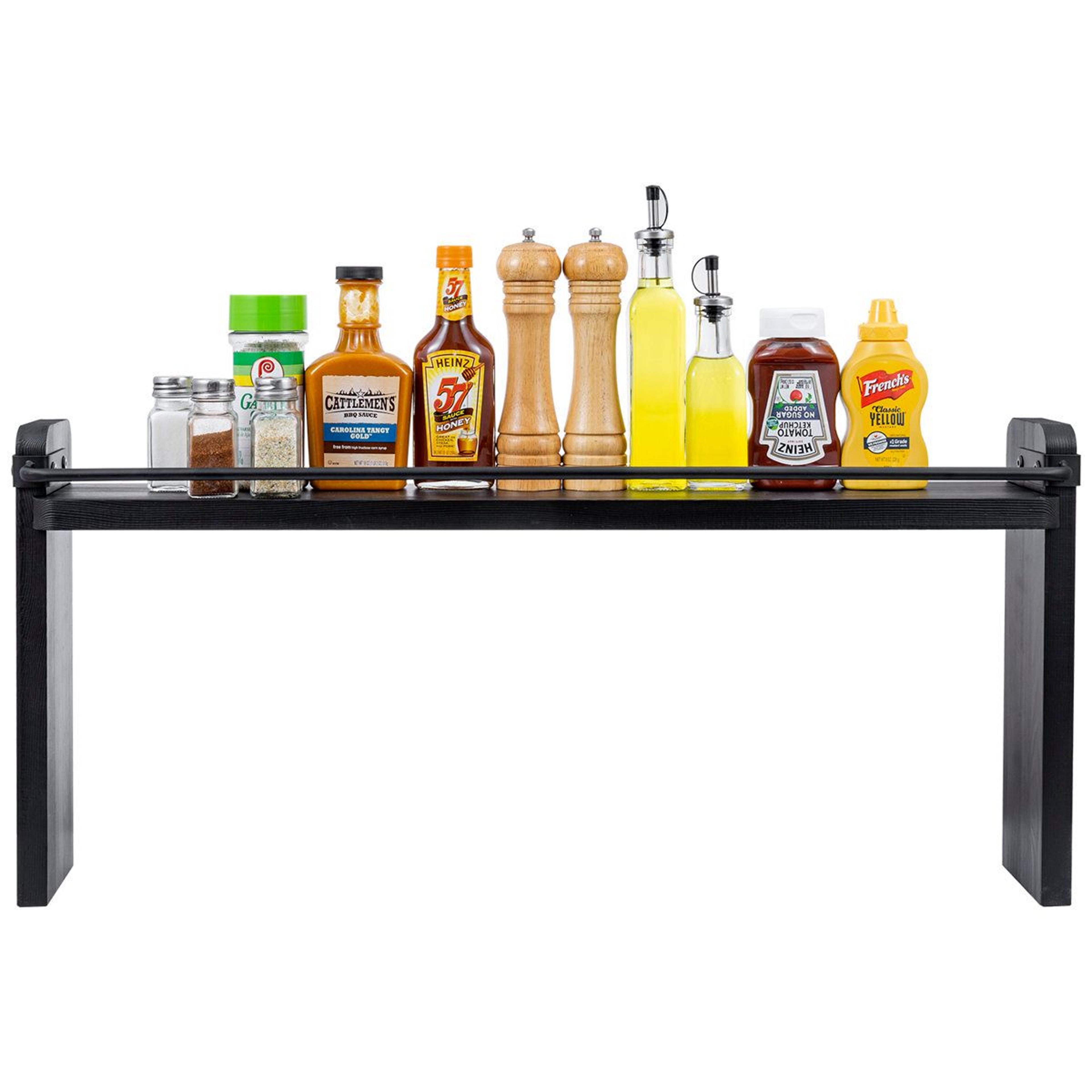 over the stove spice rack 33 inch wooden stovetop organizer shelf
