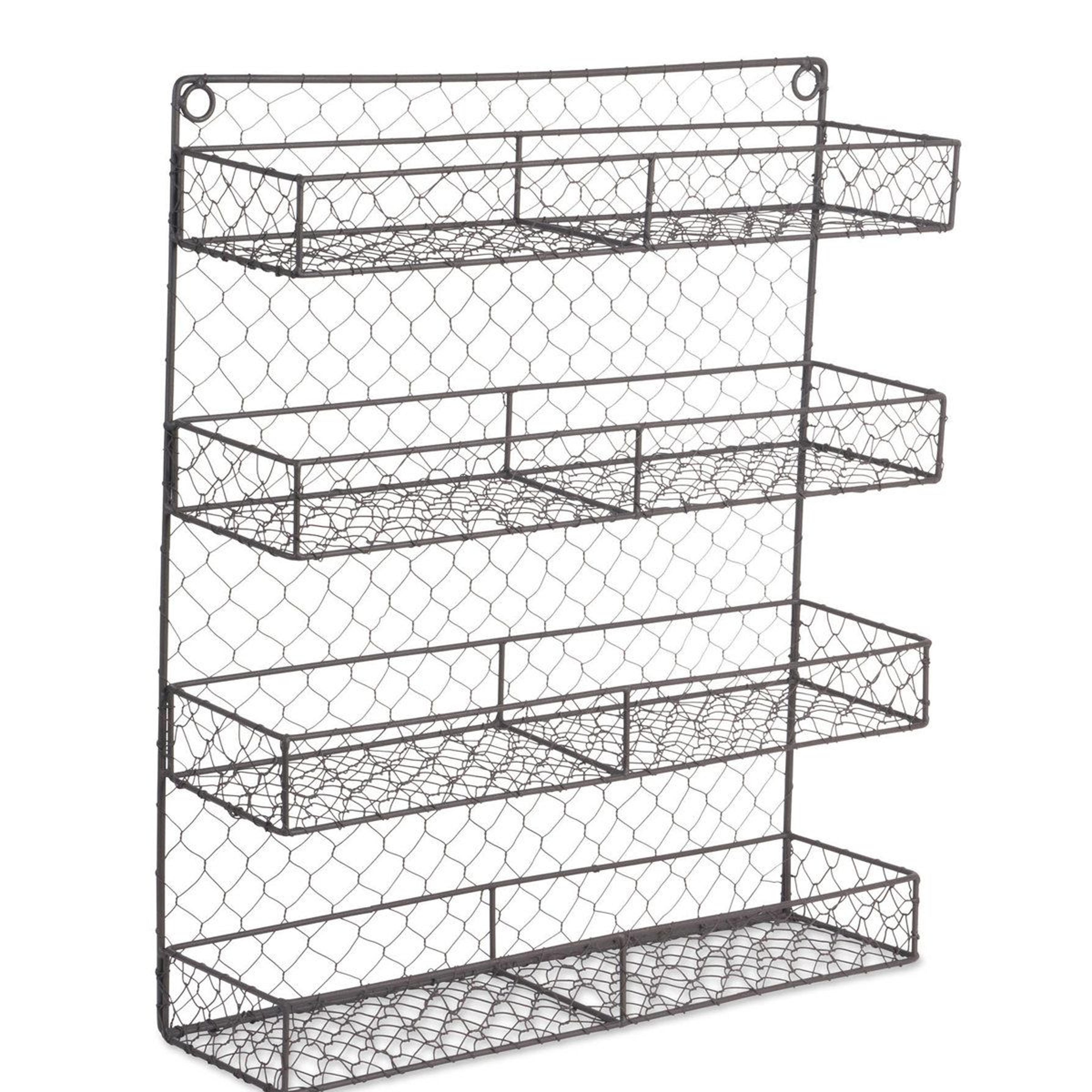 rustic wall mounted spice rack 36 jar metal kitchen pantry organizer
