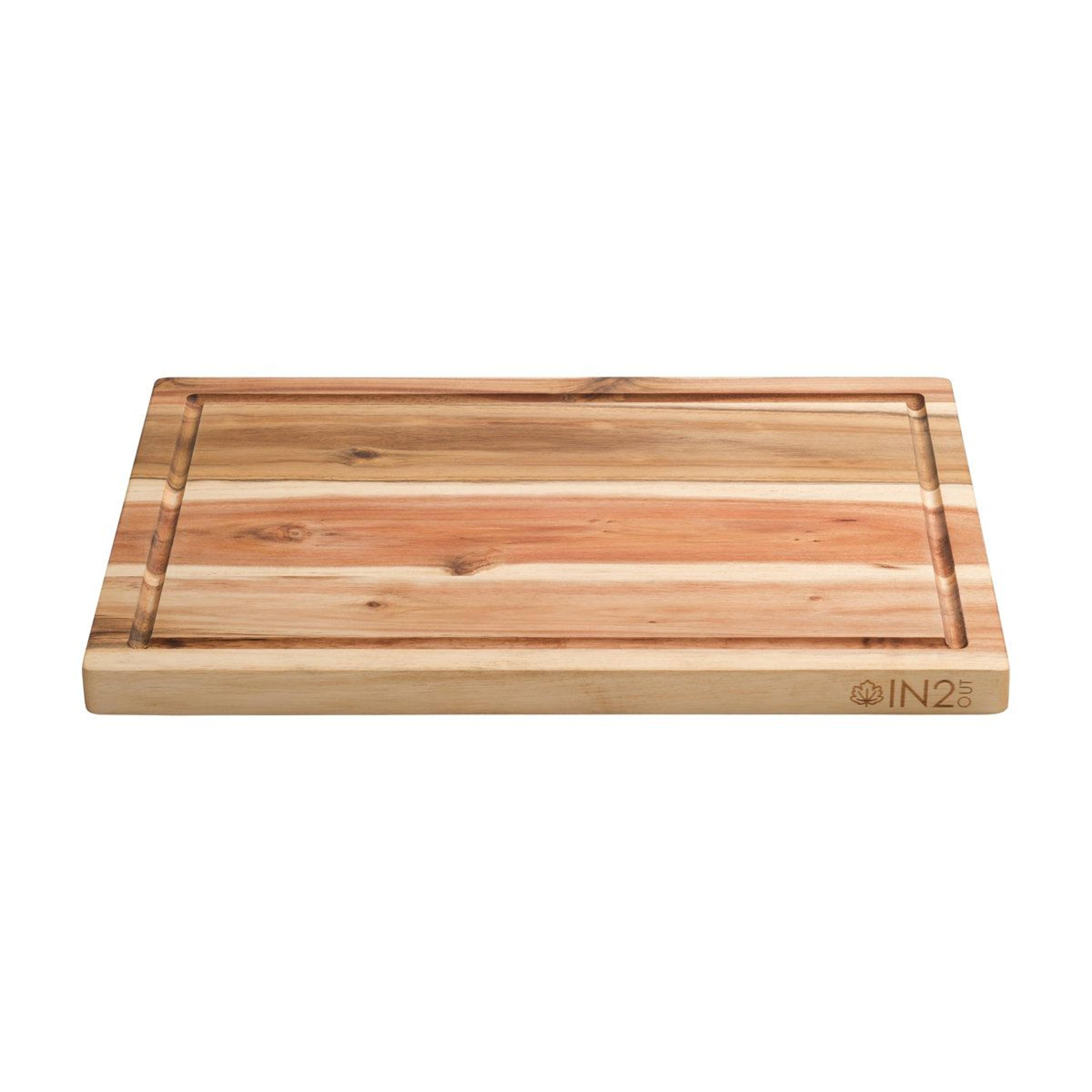 premium acacia wood cutting board with juice groove for chopping and serving