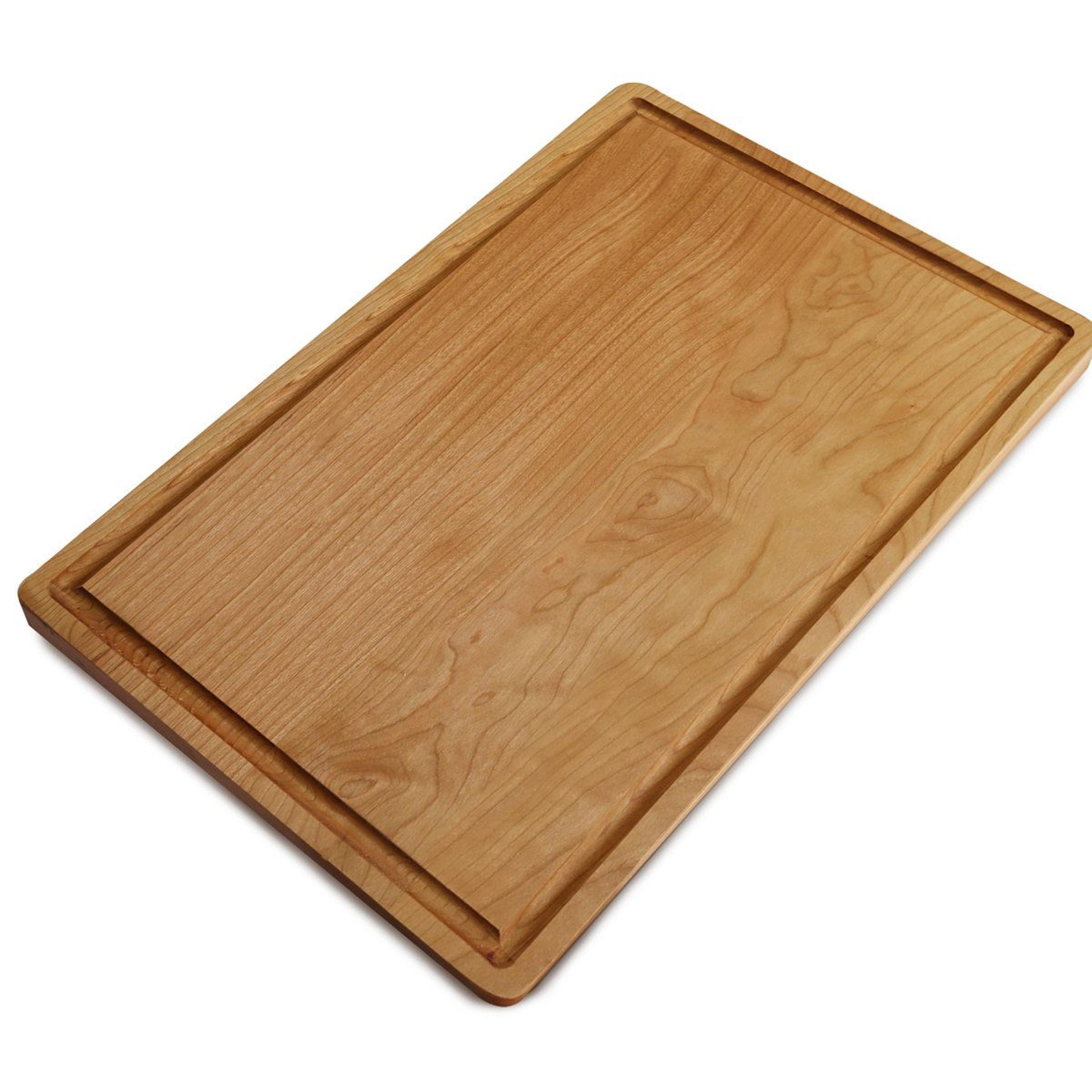 premium cherry wood cutting board reversible serving board with juice groove