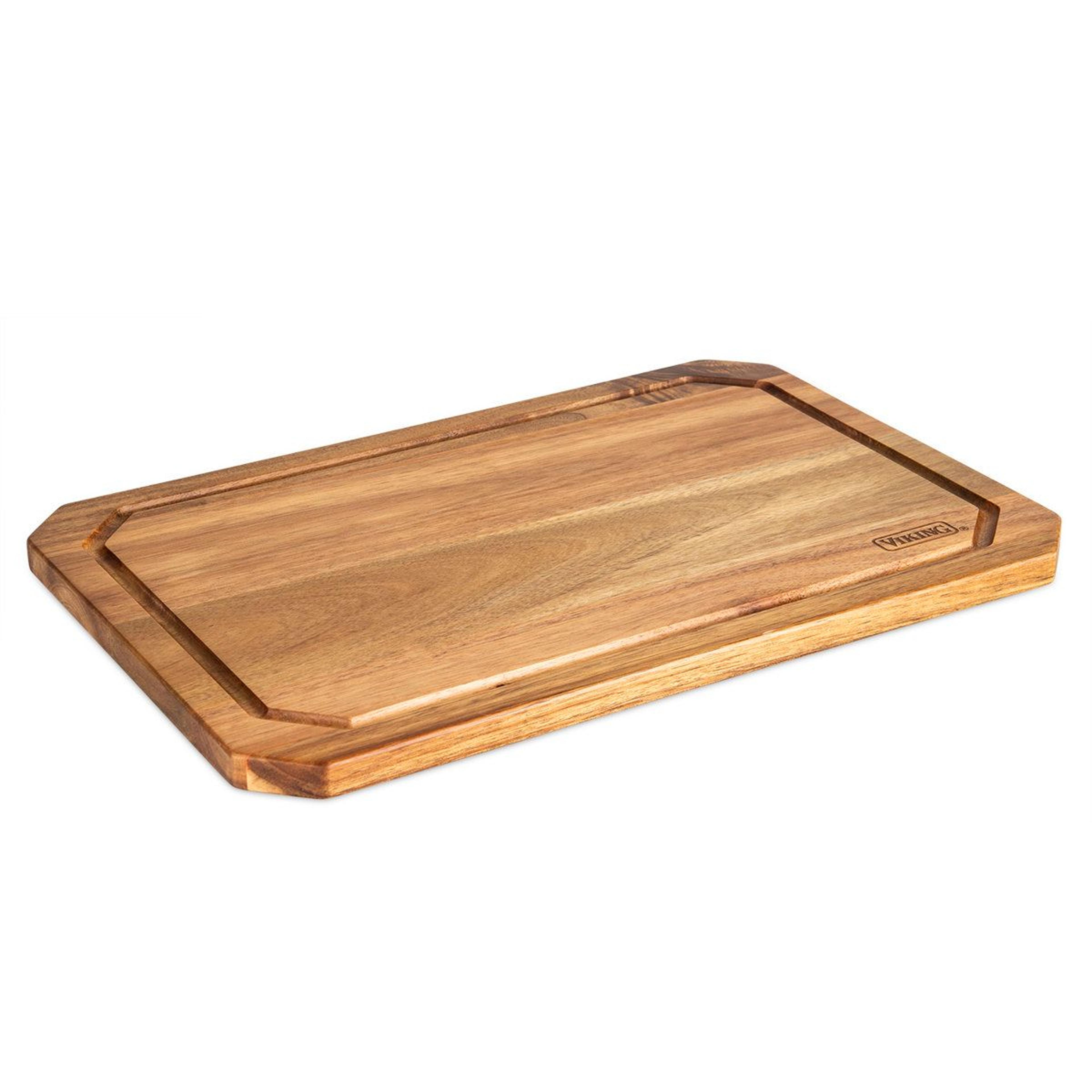 acacia wood carving board with juice groove double sided cutting and serving board