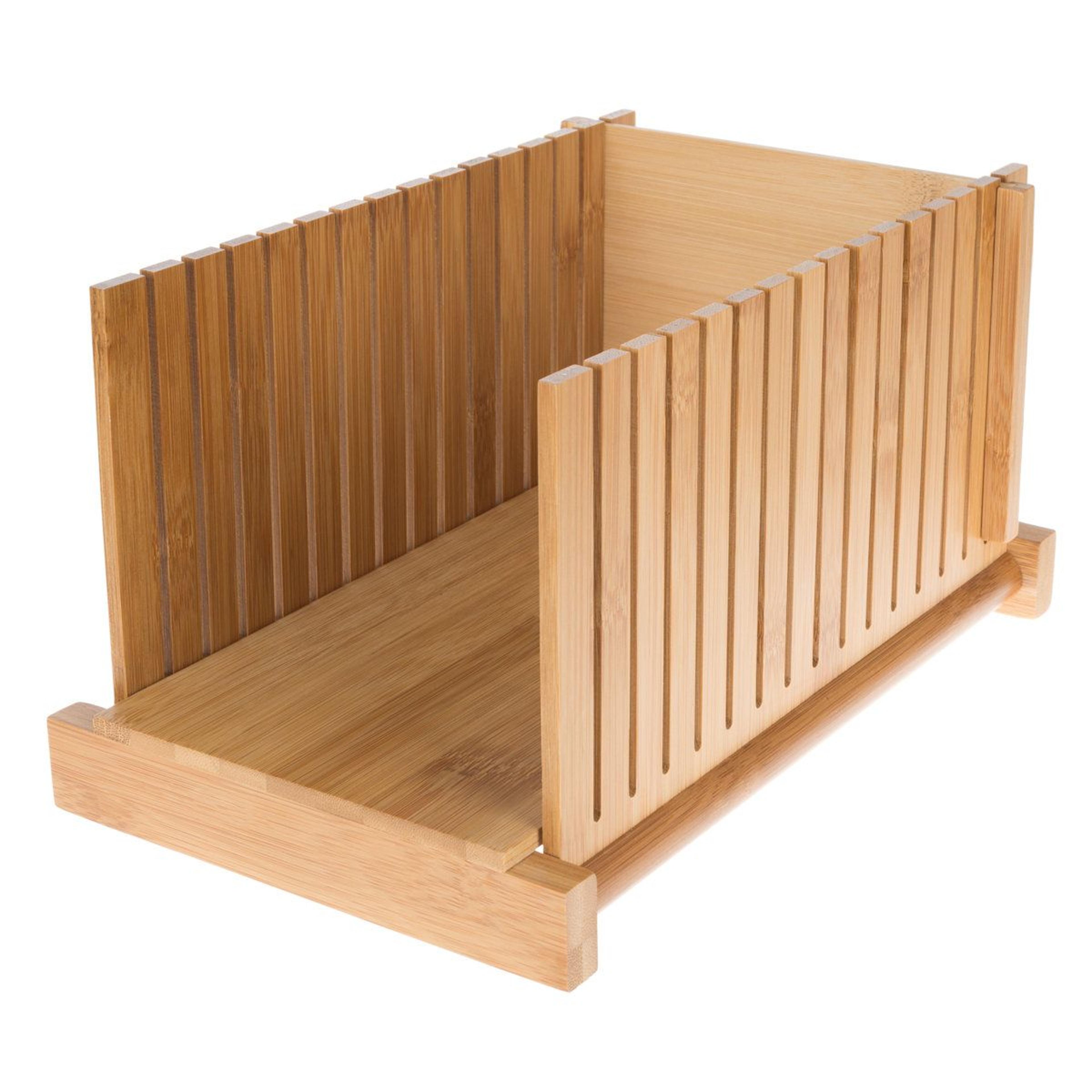 adjustable bamboo bread slicer guide for even homemade bread slices