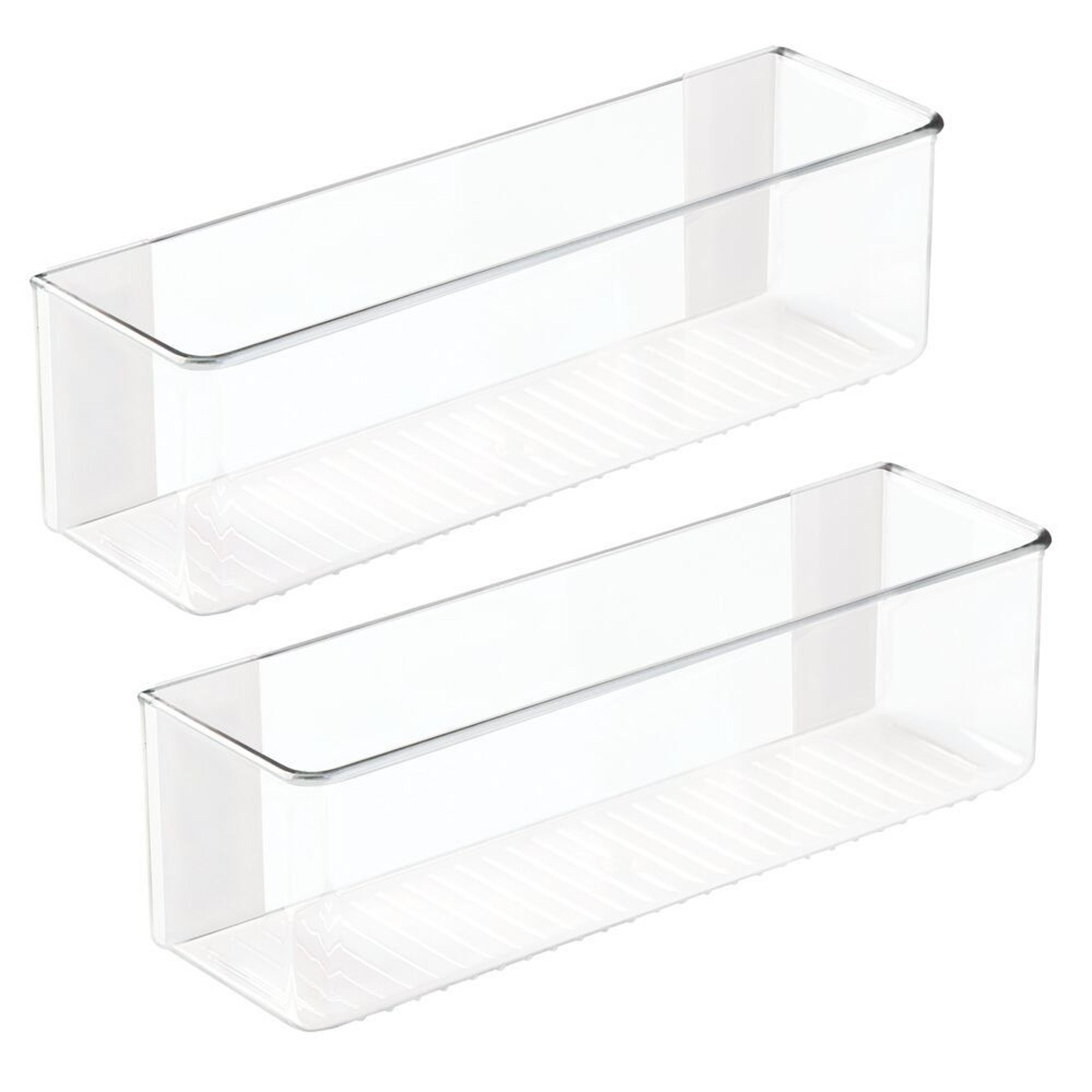 clear adhesive organizer bins no drill cabinet door storage set of 2