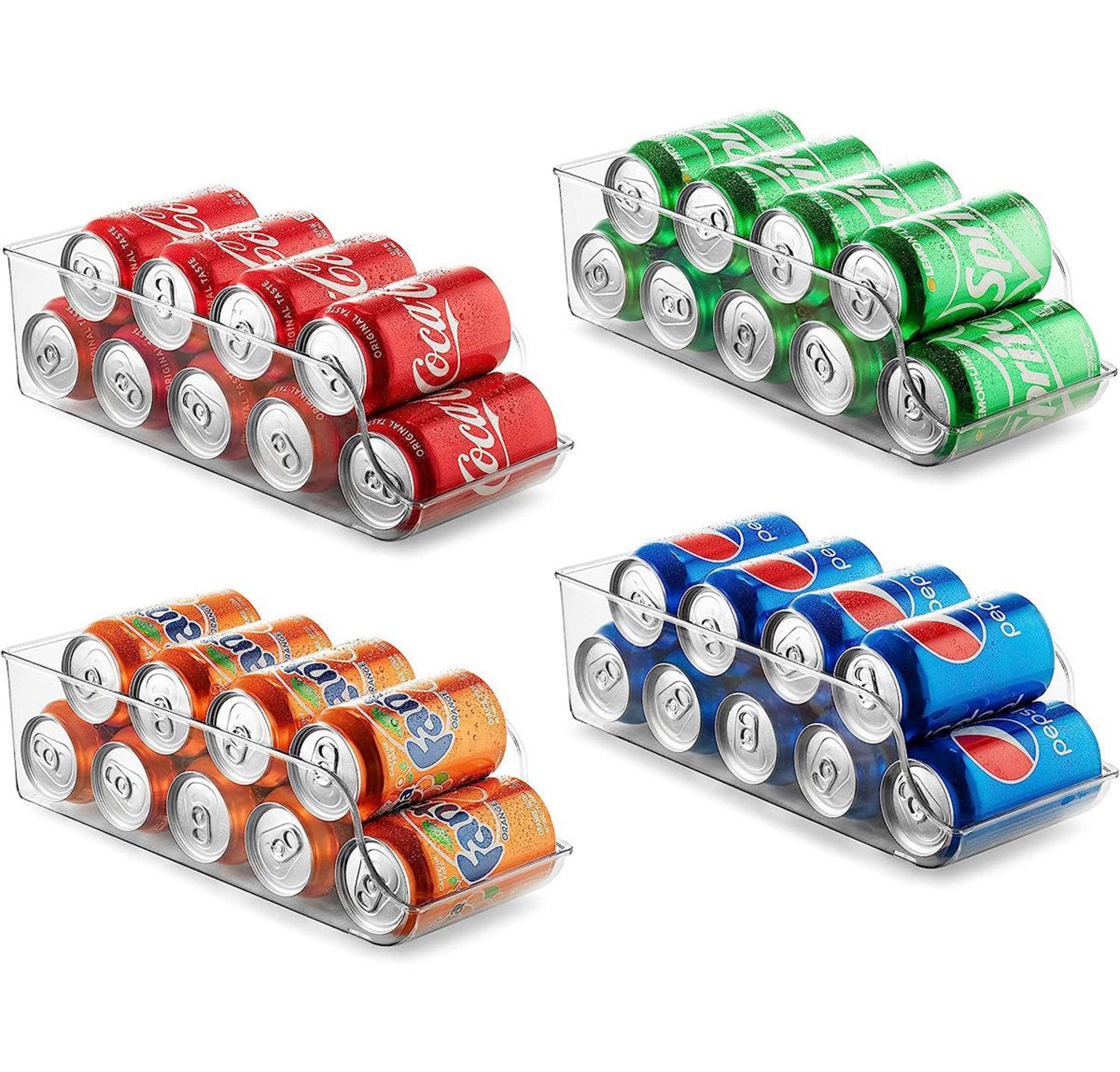 clear 4 pack soda can organizer fridge can holder for refrigerator pantry storage