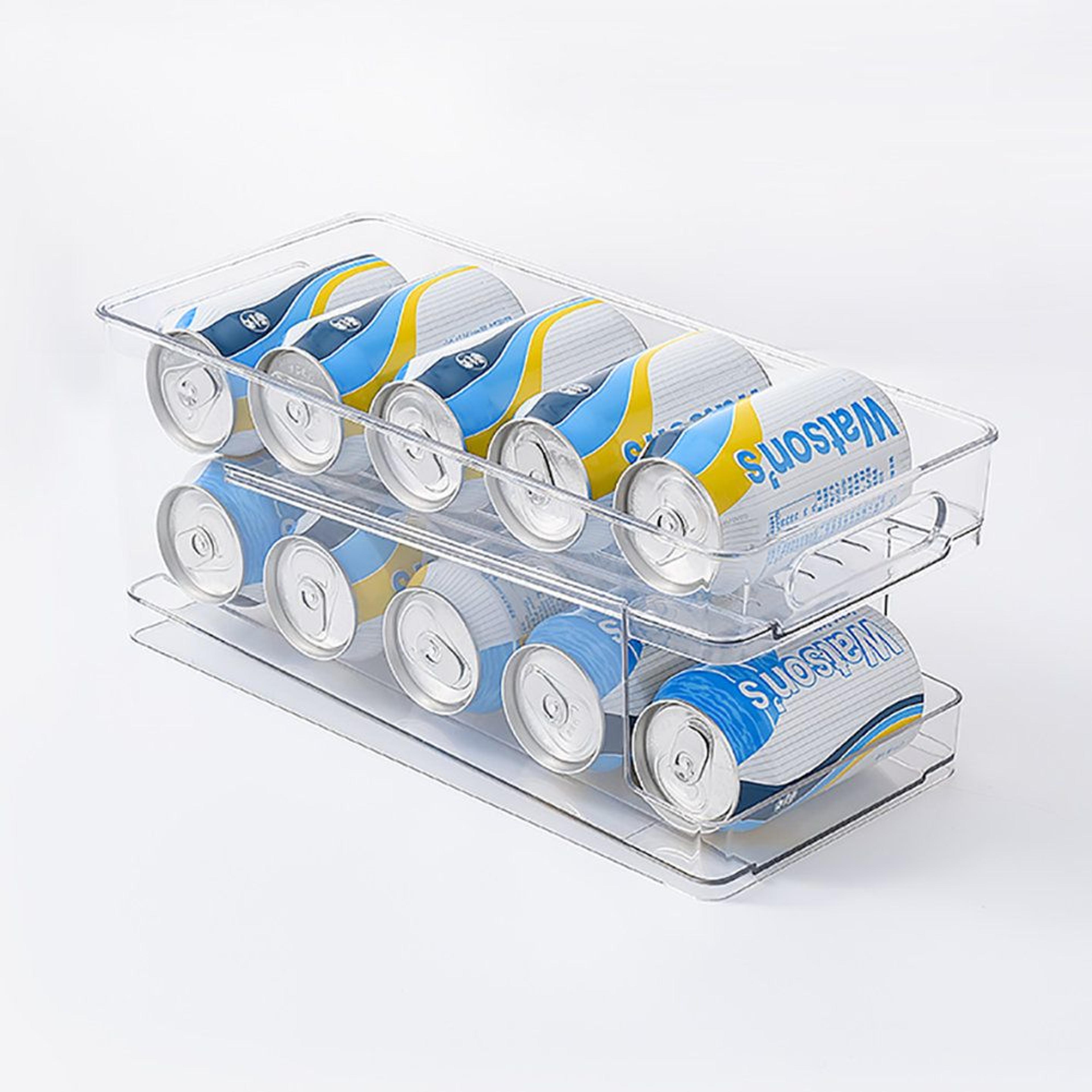 clear auto feed refrigerator can organizer for soda and beverage storage
