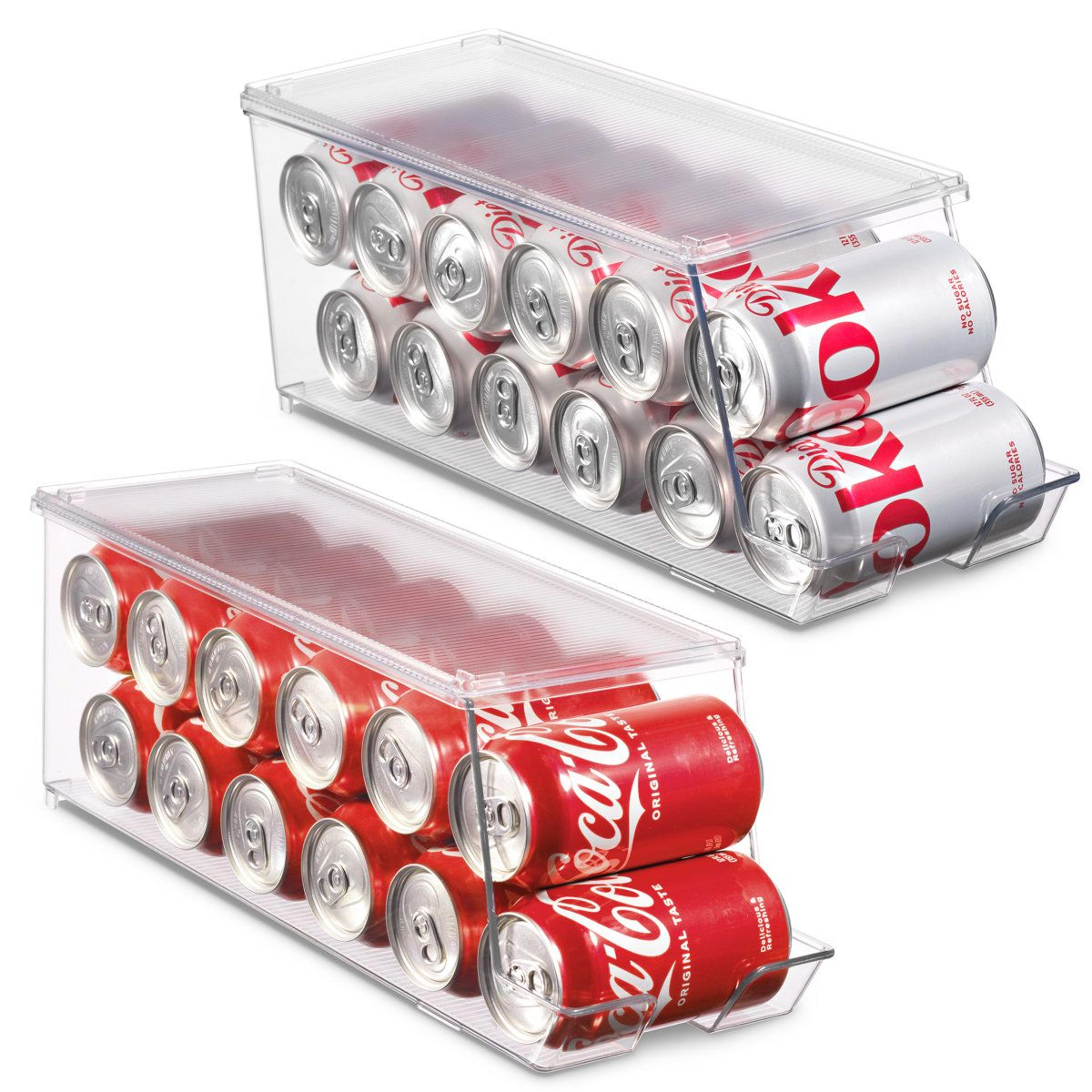 stackable soda can organizer refrigerator can dispenser 2 pack
