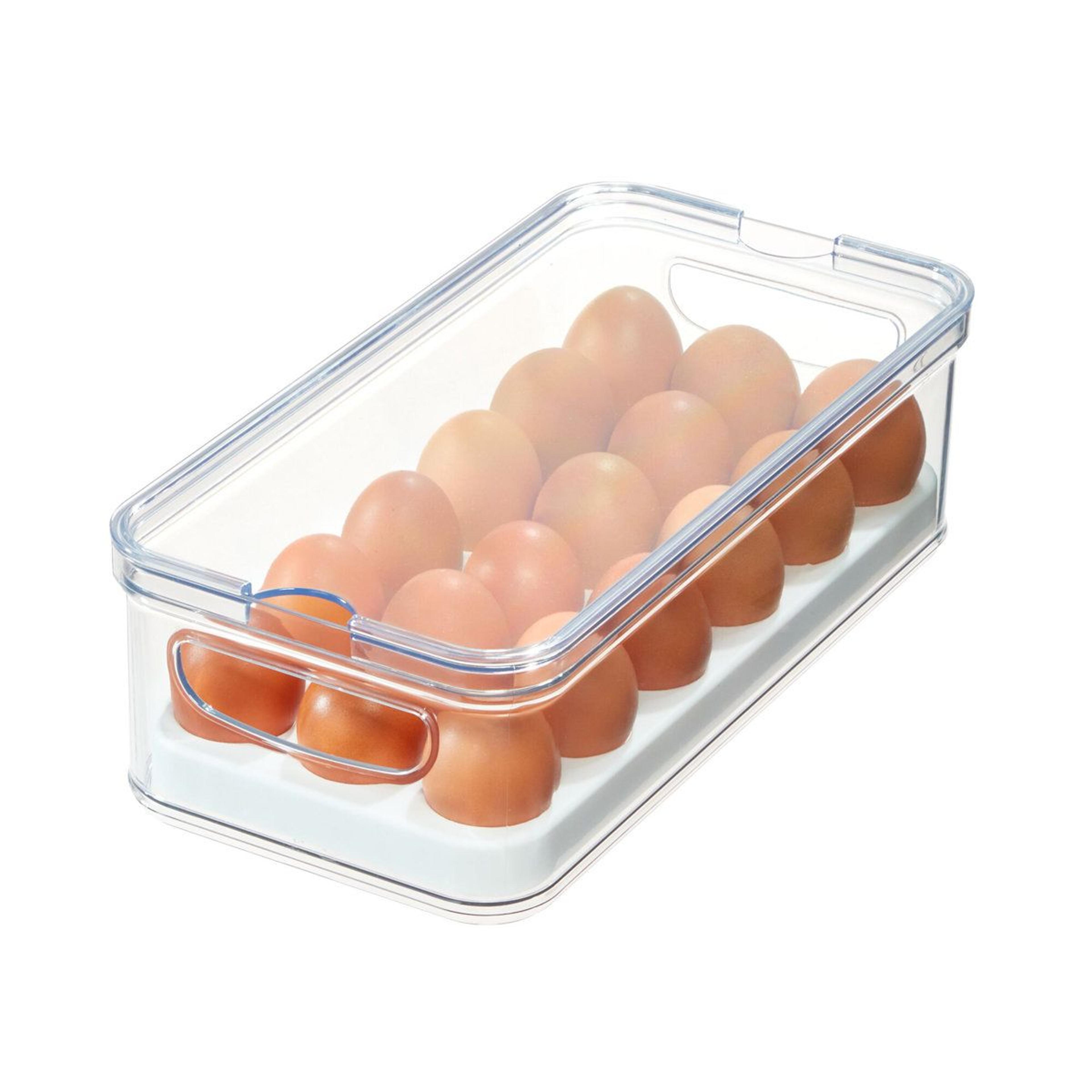 stackable refrigerator egg holder with lid 18 egg storage organizer