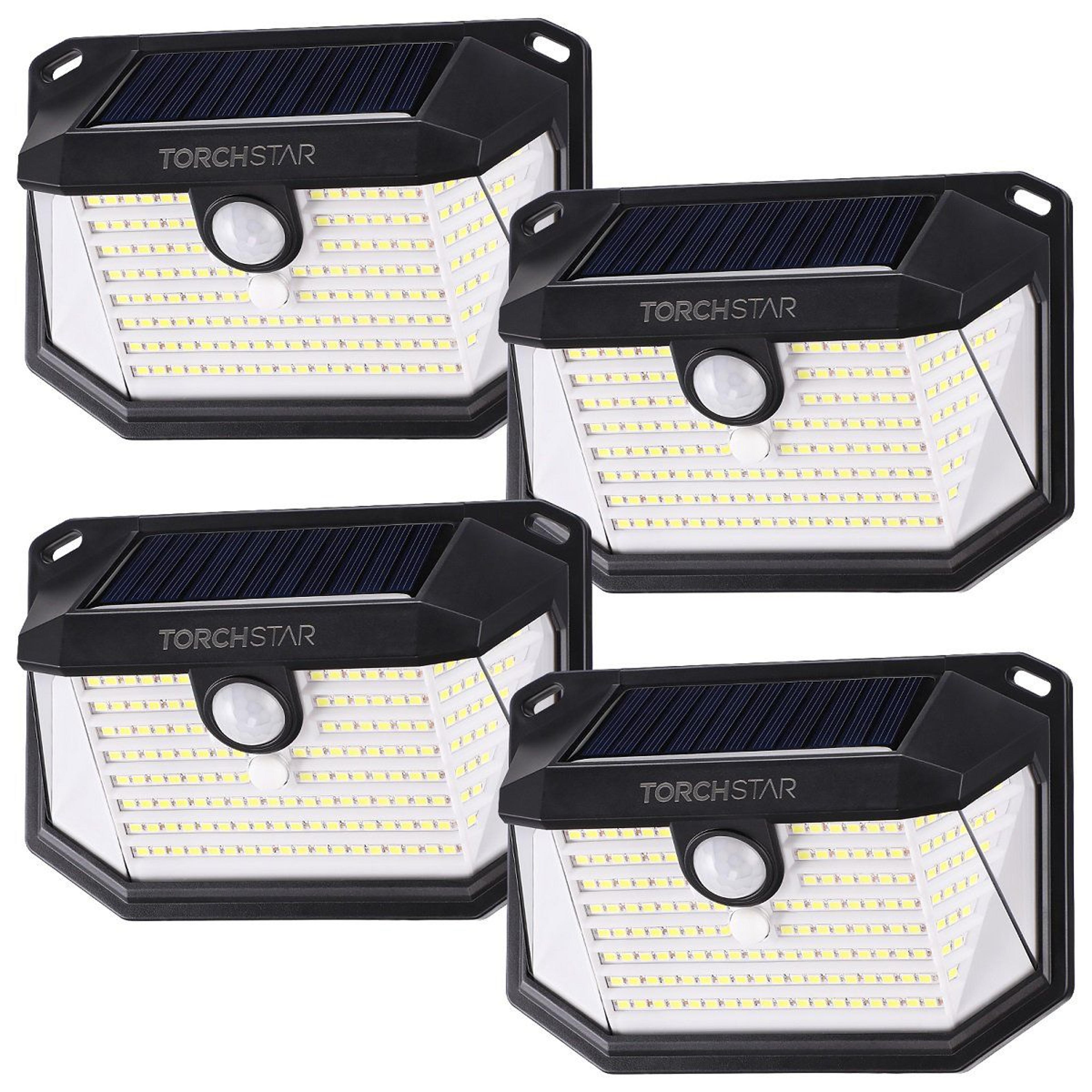 solar motion sensor outdoor wall lights ip65 waterproof security lights set of 4