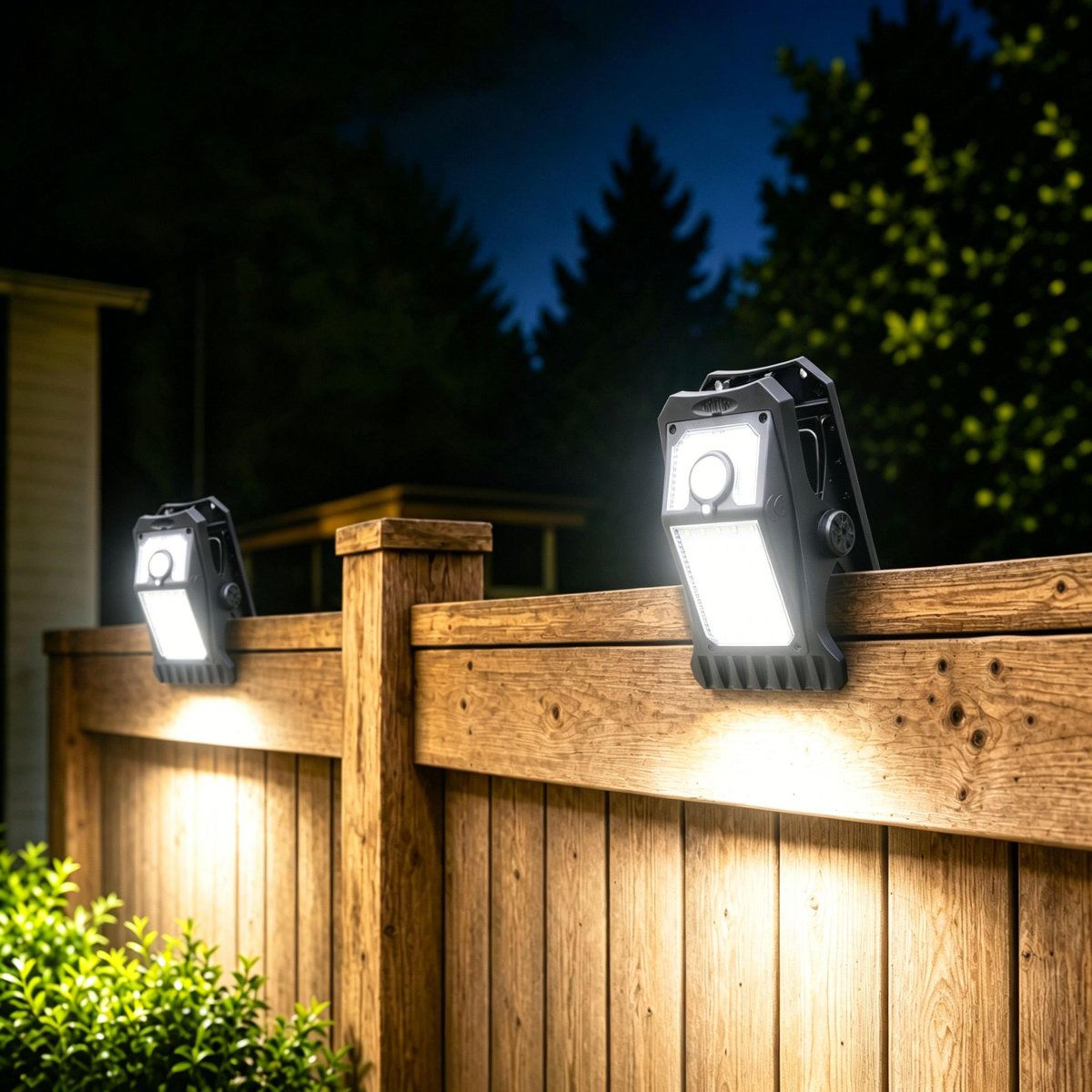 45 led solar motion sensor outdoor security light waterproof clip on dusk to dawn set of 2